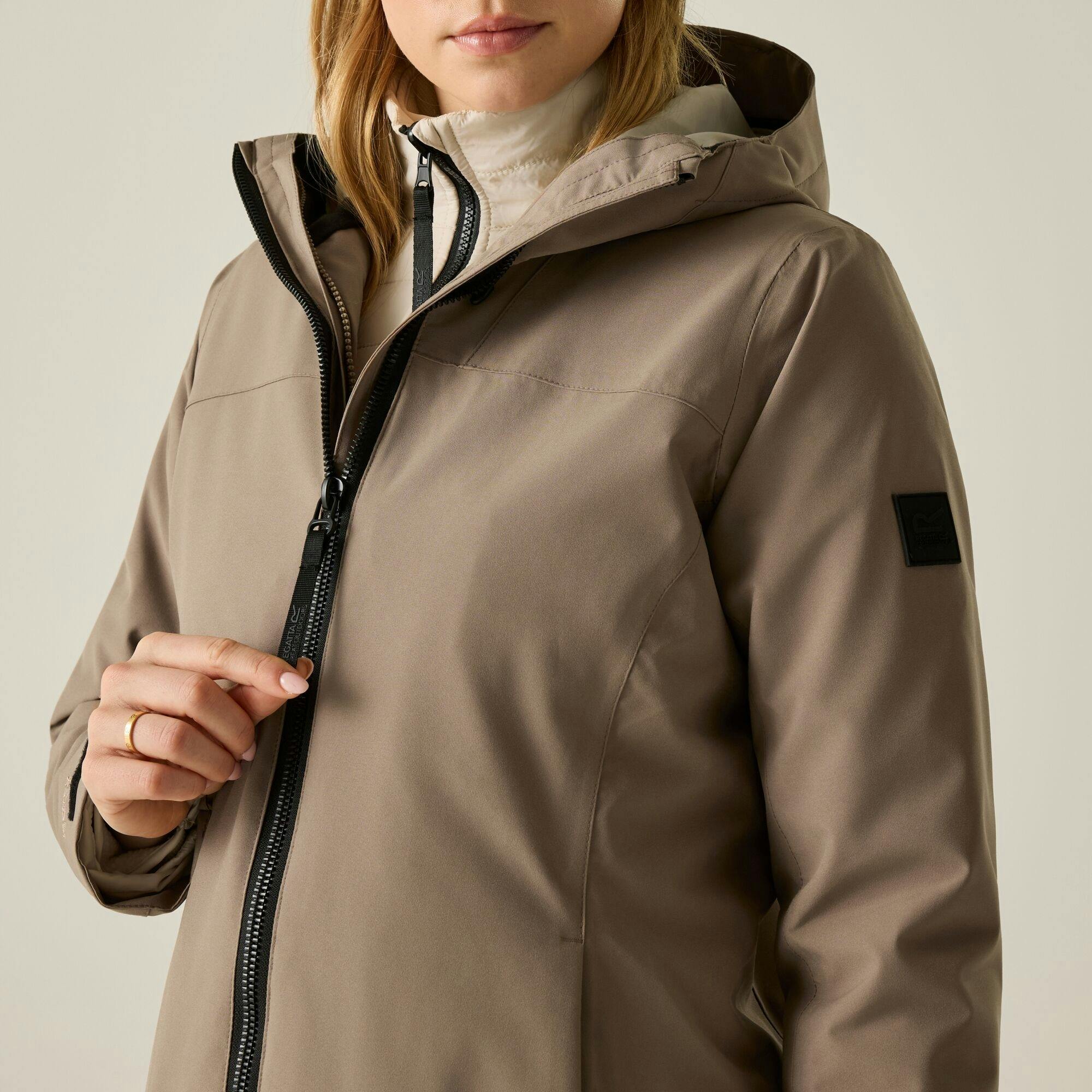 Regatta Women's Light / Denbury 3 In 1 Jacket - Mocha/ Vanilla - 18 Uk - Mocha/ Vanilla - 100% Recycled Polyester