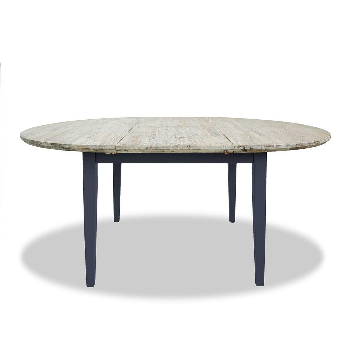 Rackhams Blue Florence Round Oval Extendable Kitchen Dining Table 115-160Cm - Navy