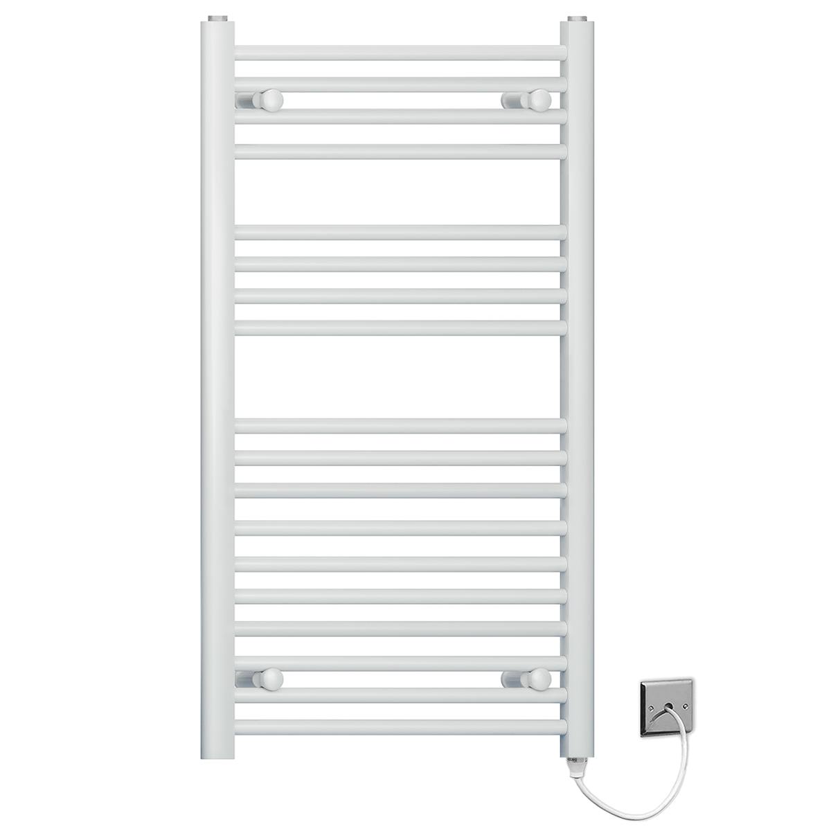 Myhomeware White 500Mm X 1000Mm Electric Pre-Filled Heated Towel Rail Radiator For Bathroom - Standard Element - 19Mm Tube