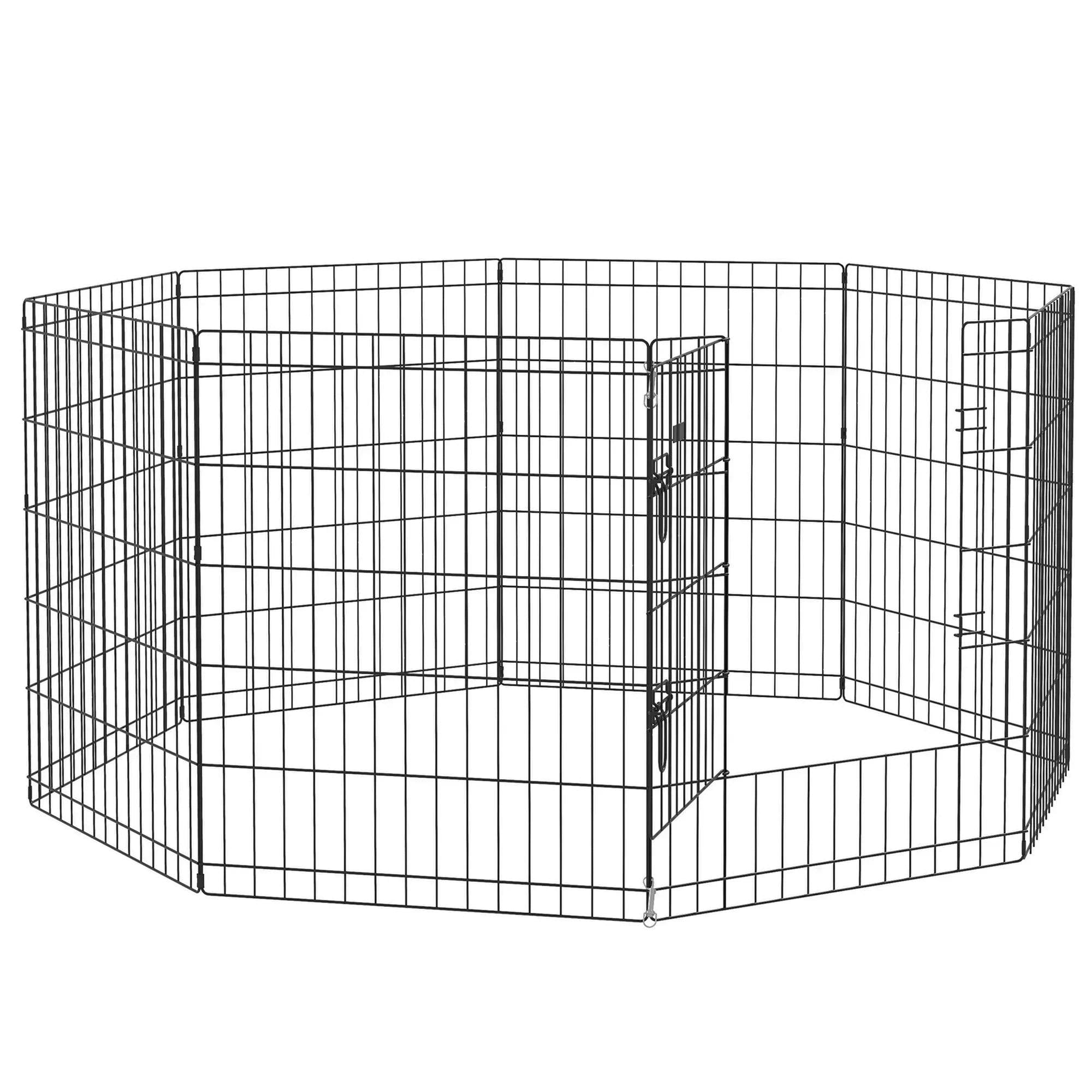 Pawhut 8-Panel Diy Dog Pen With Door For Indoor/Outdoor Use, 76Cm High - Image 5