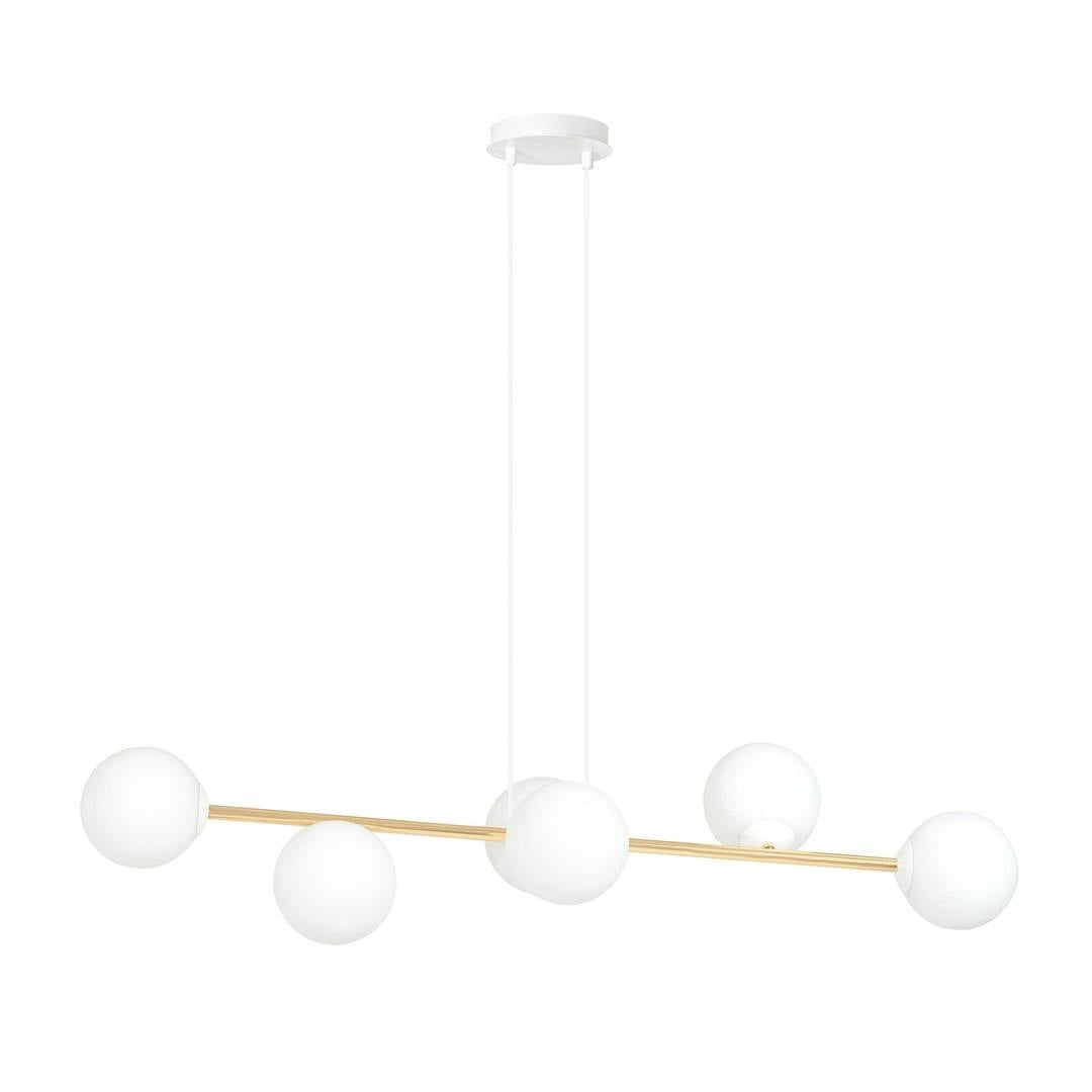 Emibig White/Gold Gravity Pendant Lamp 6 X E14 With Shade