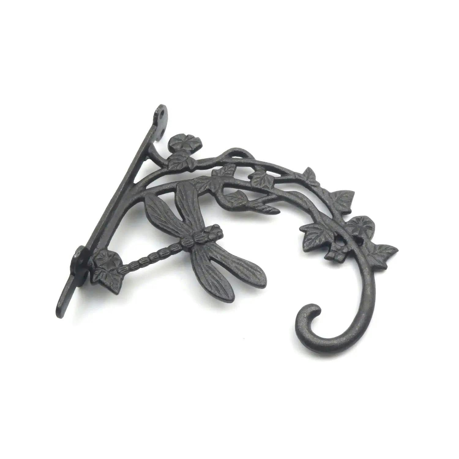 Small Cast Iron Decorative Dragonfly Hanging Basket Bracket - Image 2