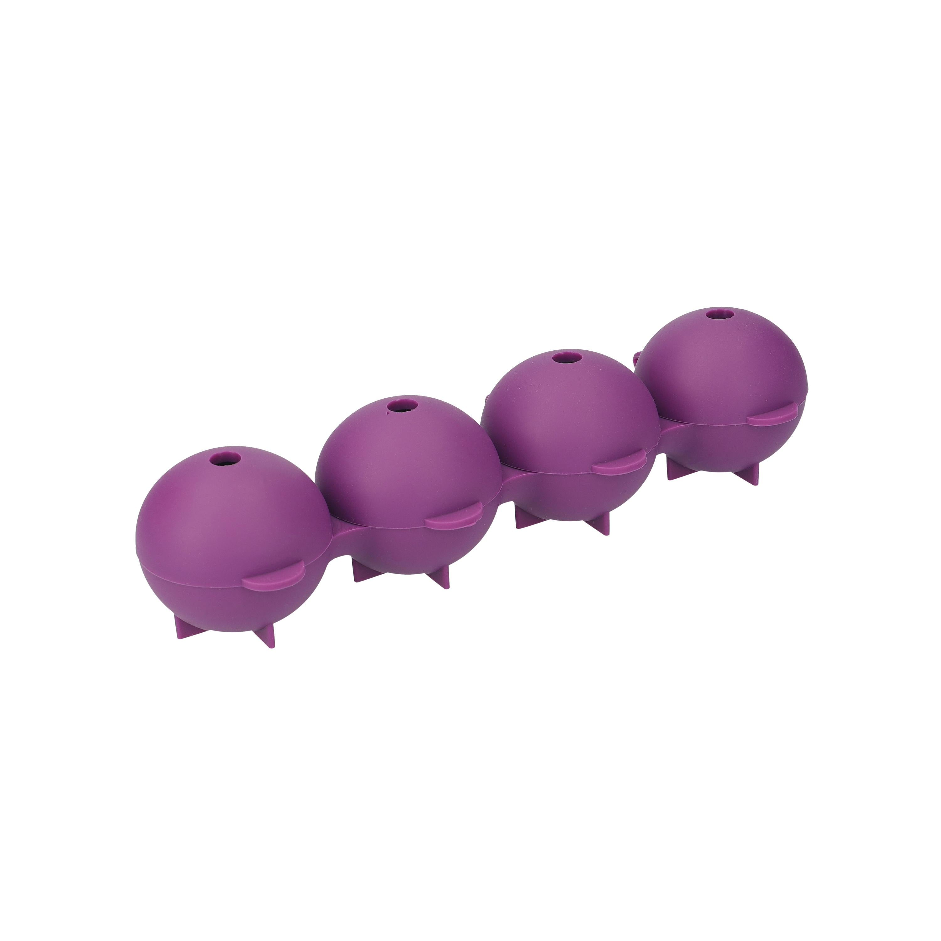 Rackhams Purple Sphere Ice Cube Moulds In Gift Box, Lfgb-Grade Silicone - Silicone - Ice Making