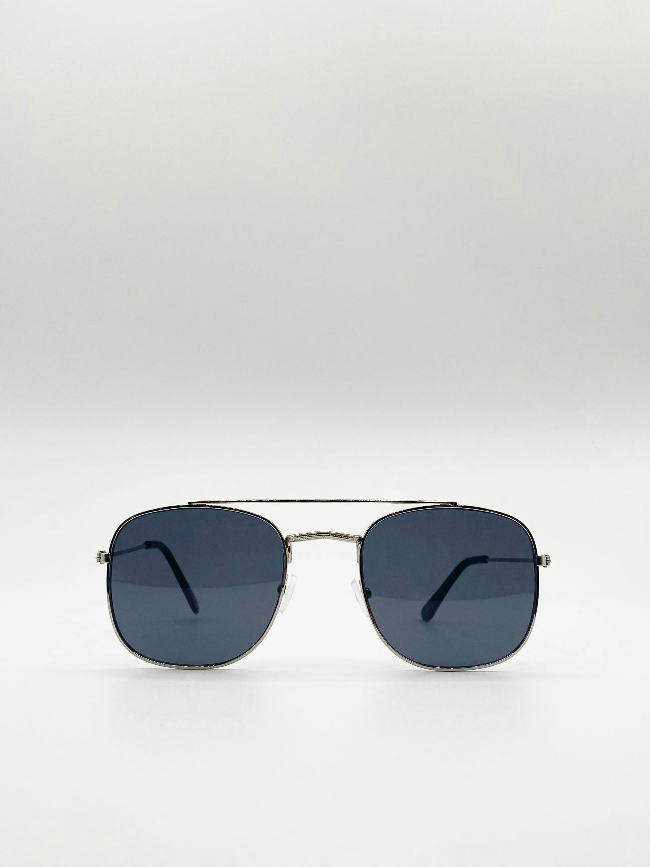 Svnx Silver Aviator Style Double Bridge Sunglasses - One Size