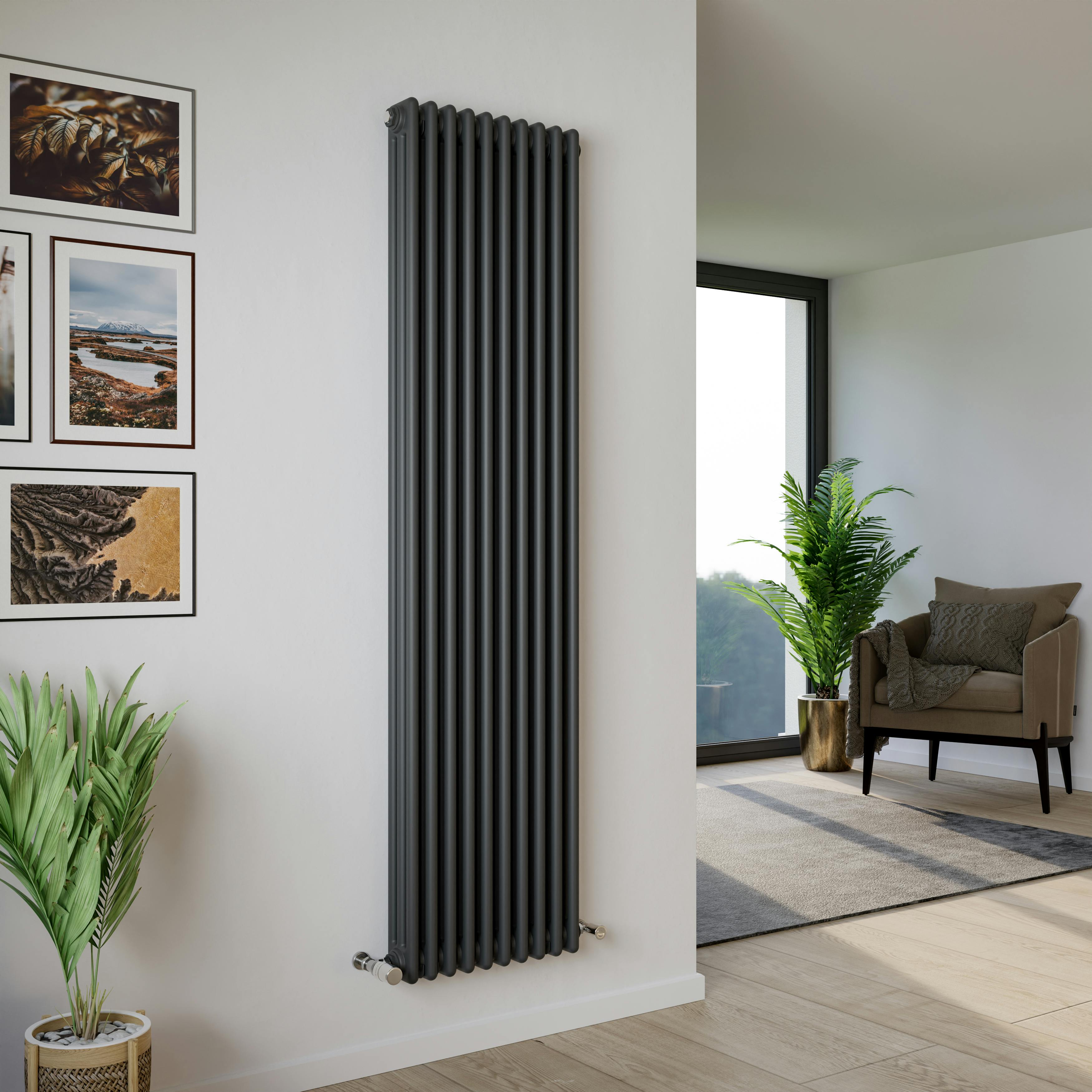 Agadon Anthracite Kylo 3 Column Traditional Radiator - 1800 X 470