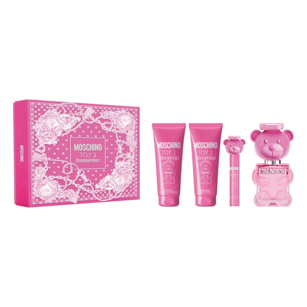 Moschino Light Toy 2 Bubblegum Gift Set: Eau De Toilette 100Ml + Eau De Toilette 10Ml + Body Lotion 100Ml + Bath & Shower Gel 100Ml