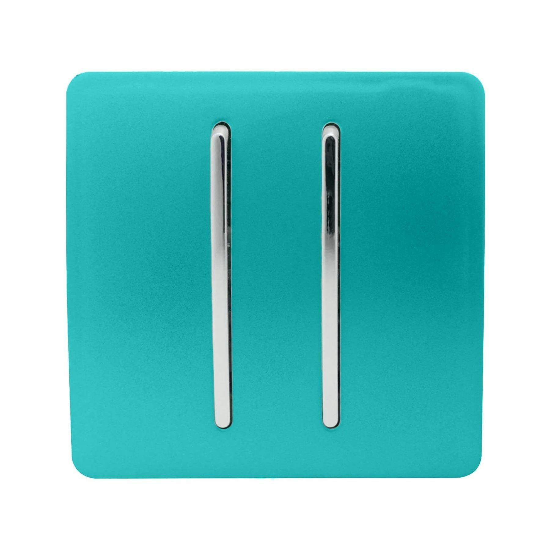 Trendi Switch 2 Gang Rocker Light Switch - Bright Teal - 2 - Image 6