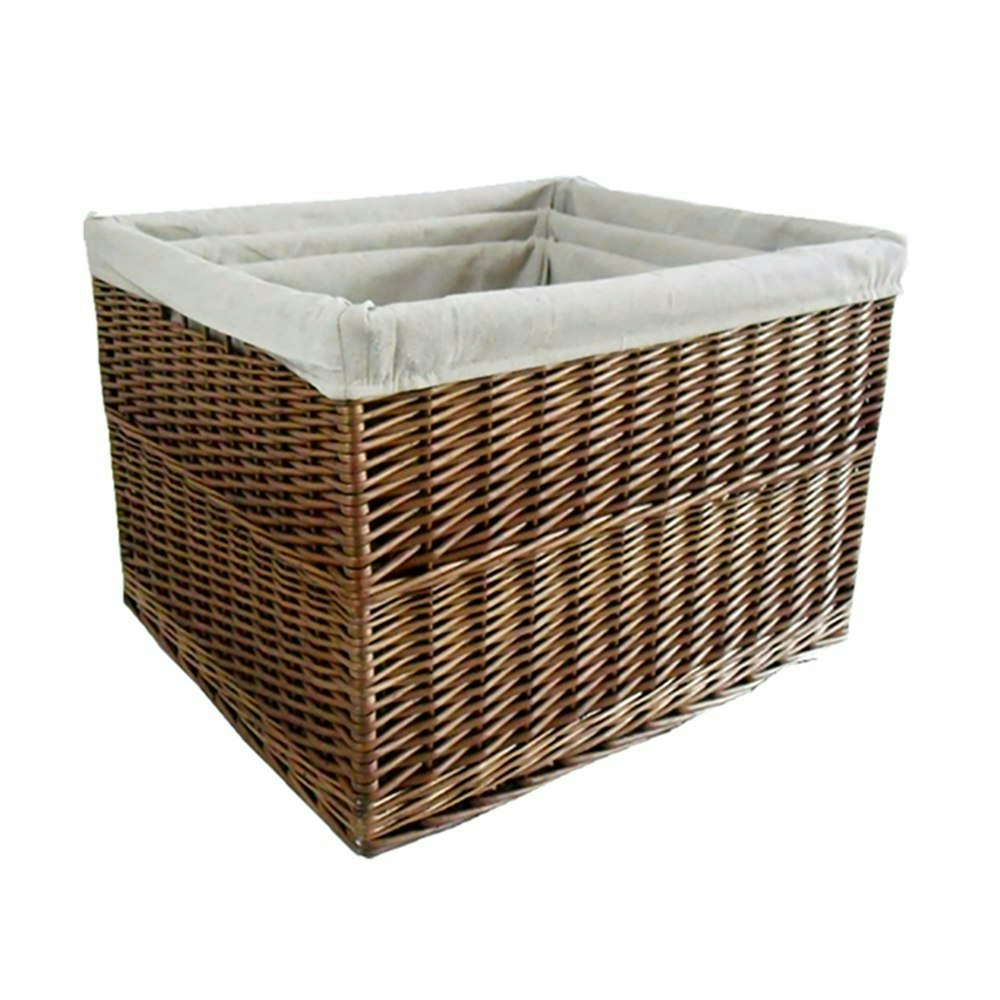 Red Hamper Red/Brown Hamper Set Of 3 Somerset Rectangular Wicker Log Basket