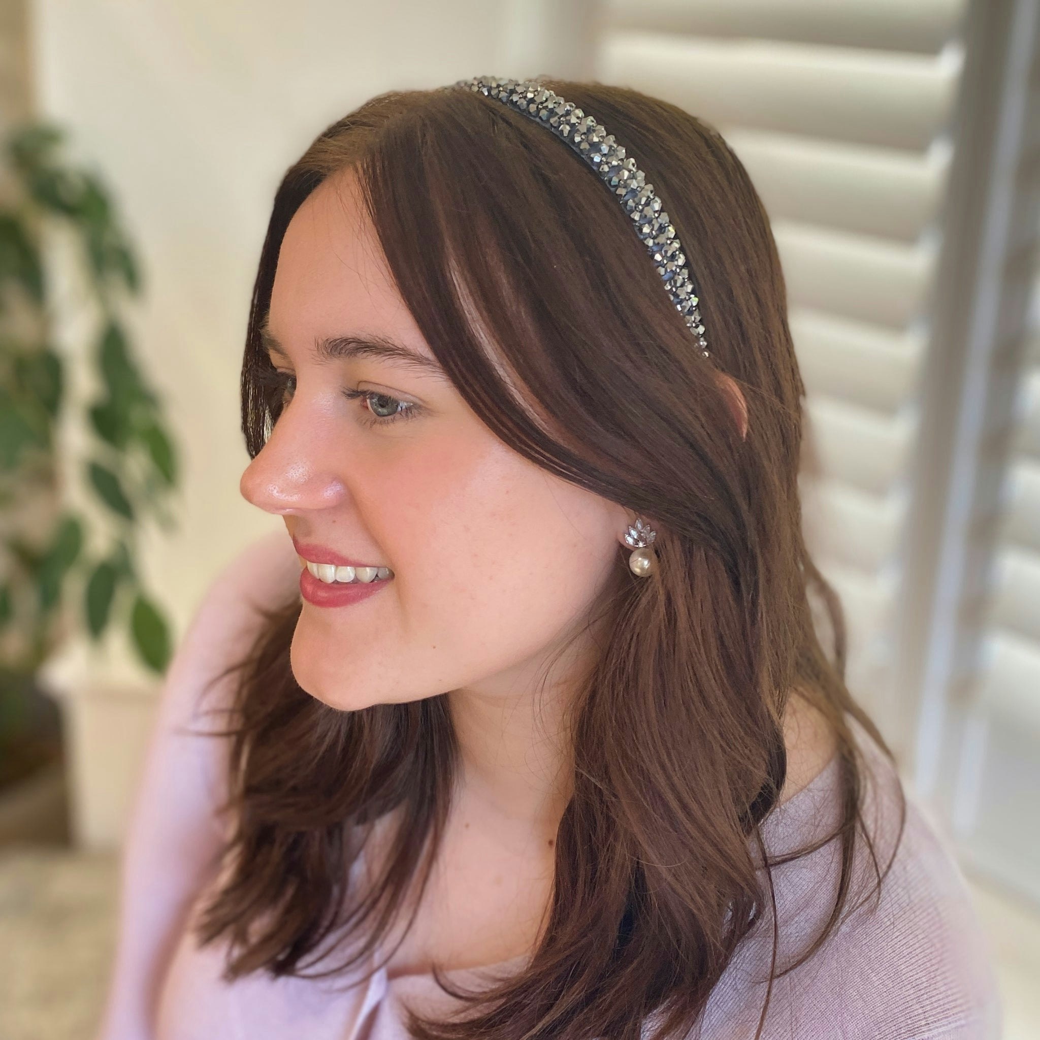 Queenmee Accessories Grey Headband Thin Headband Sparkly