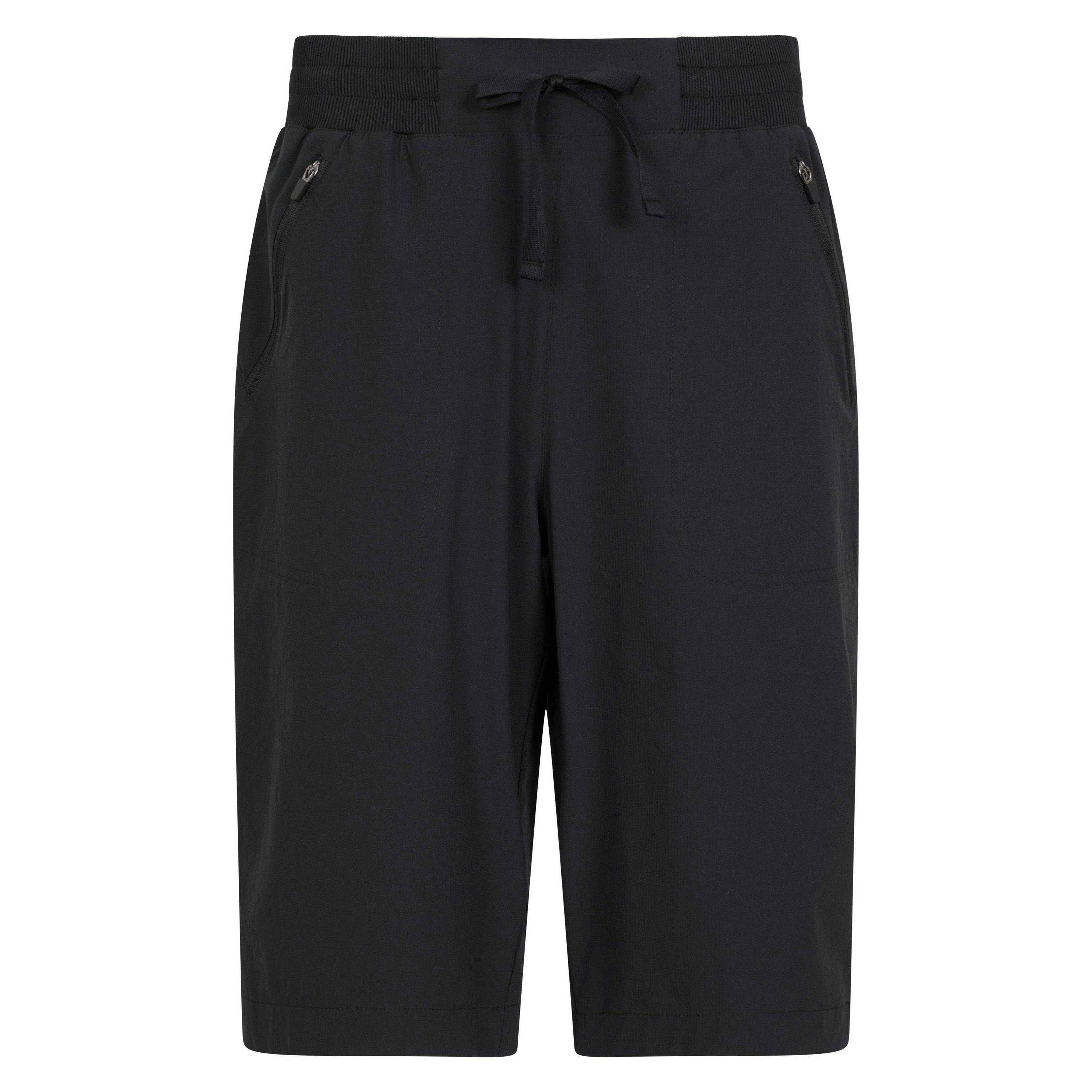 Mountain Warehouse Women's Black / Explorer Long Shorts - 12 Uk - 88% Polyamide/12% Elastane