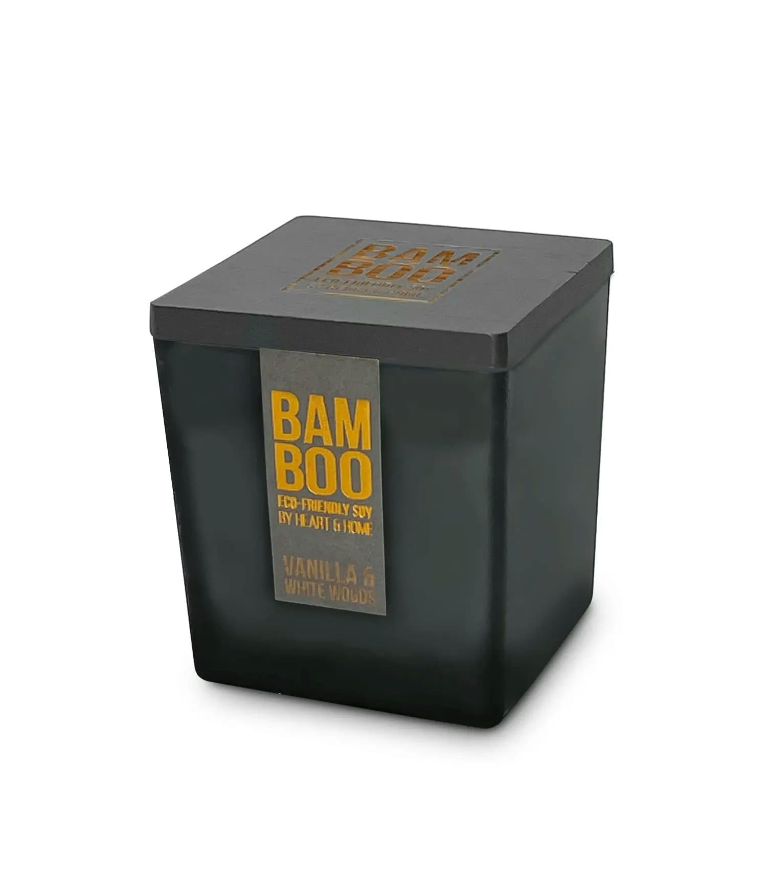 Bamboo White Vanilla & Woods - Large Jar Candle