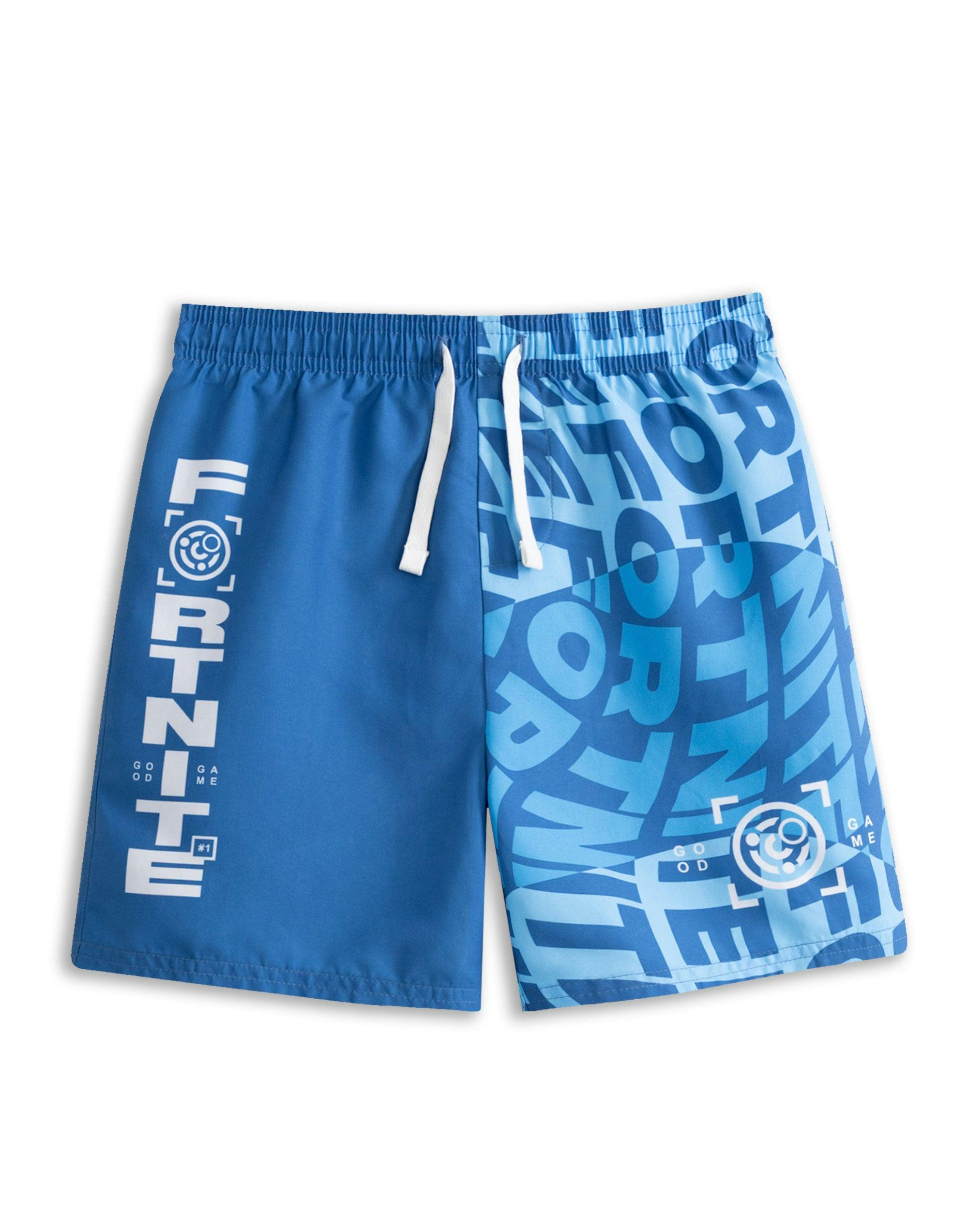 Vanilla Underground Boys Blue Fortnite Logo Swim Shorts - 13-14 Years