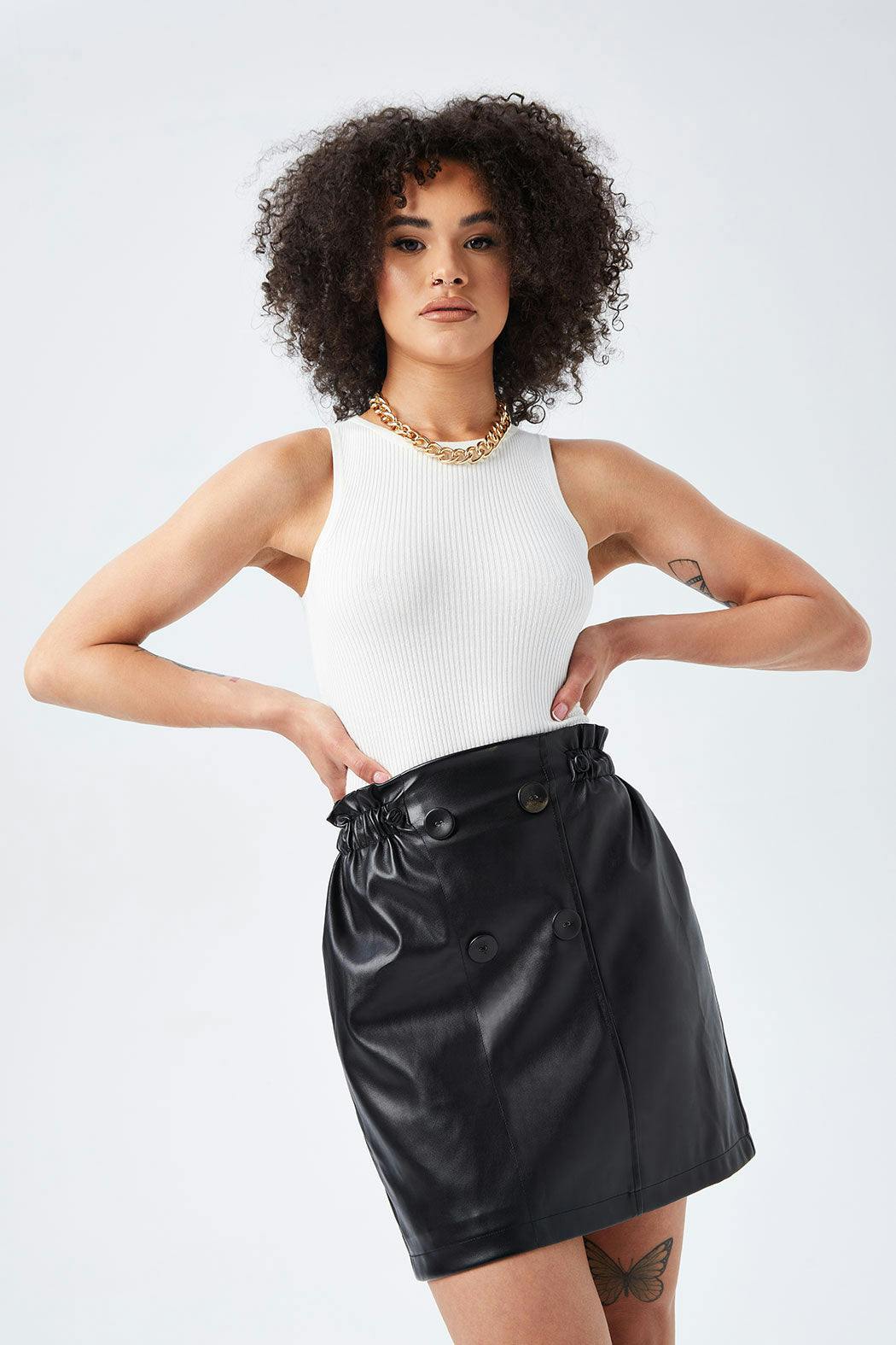 Urban Bliss Kat Paperbag Pu Skirt - 12