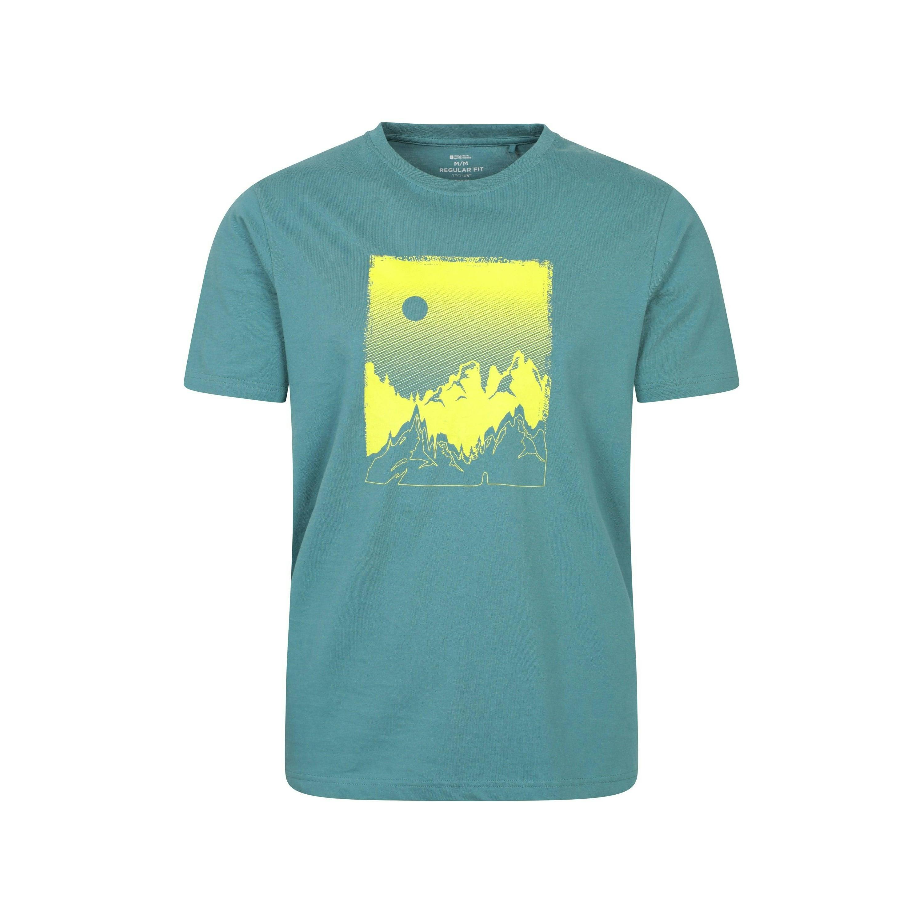 Mountain Warehouse Men's Sunrise Organic T-Shirt - Petrol - Petrol - Xxl