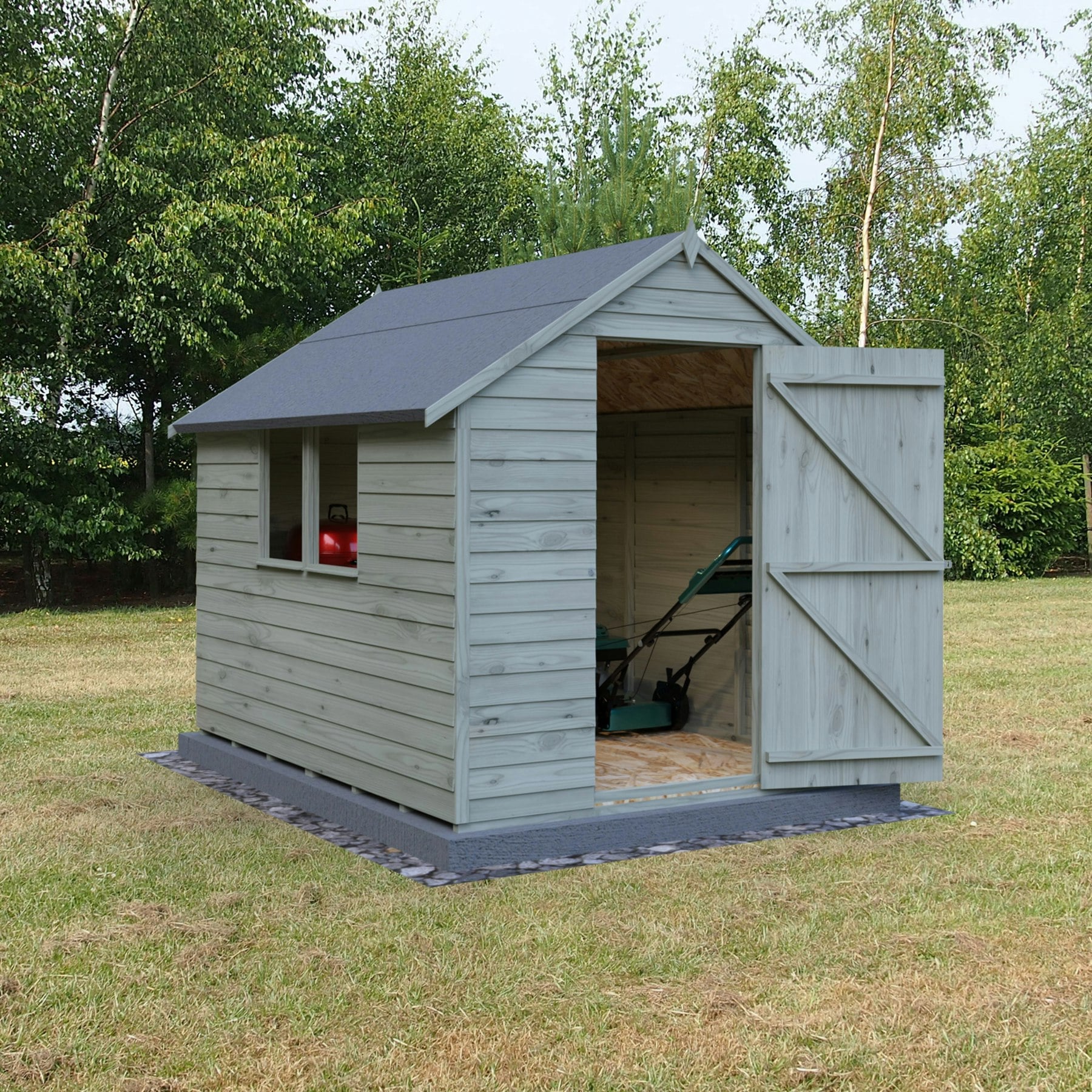 Rackhams Light Overlap 8X6 Value With Window Pressure Treated Storage Shed