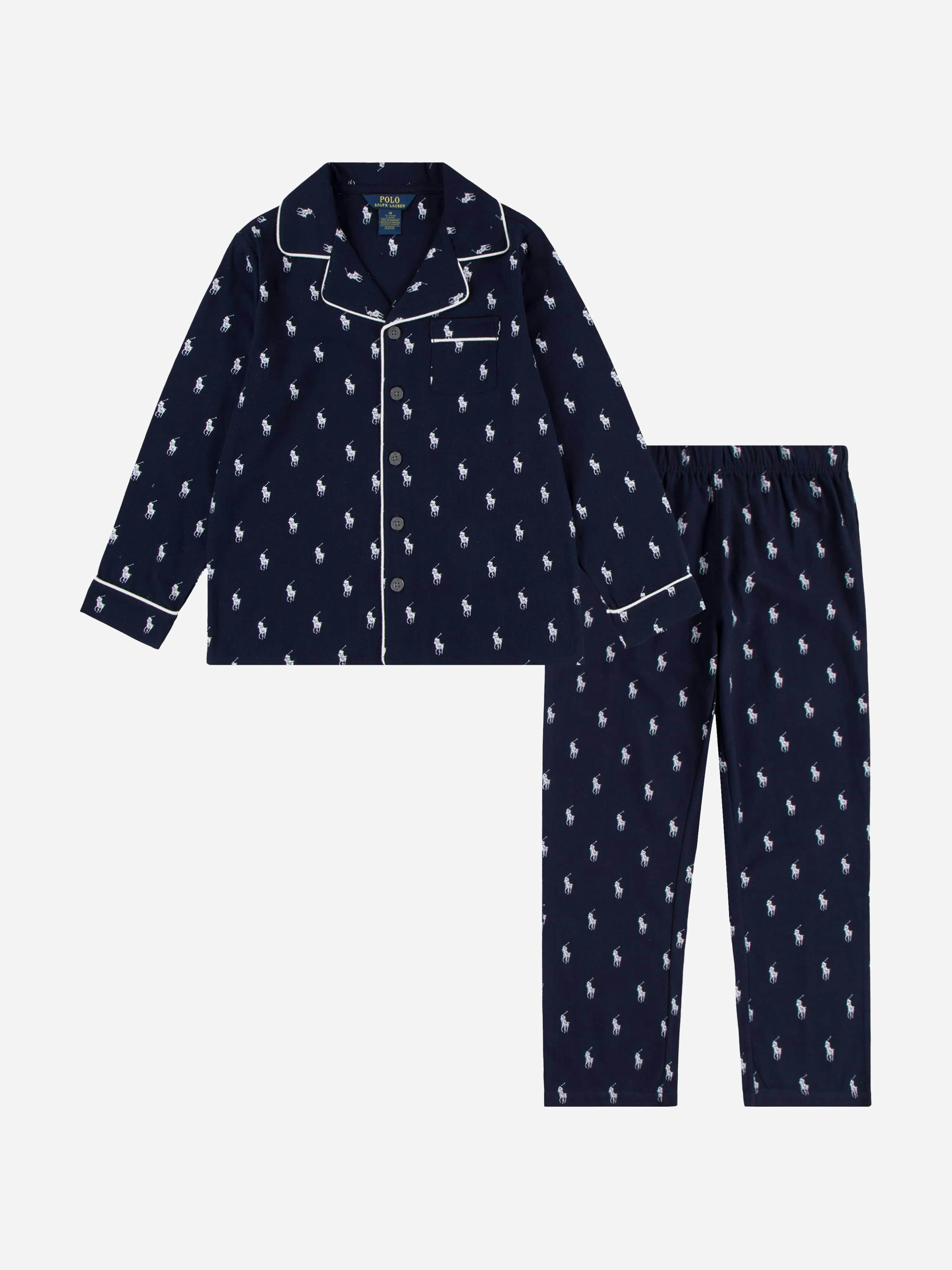 Ralph Lauren Kids Boys Blue Ralph Lauren Pyjama Set In Navy - 8 Yrs