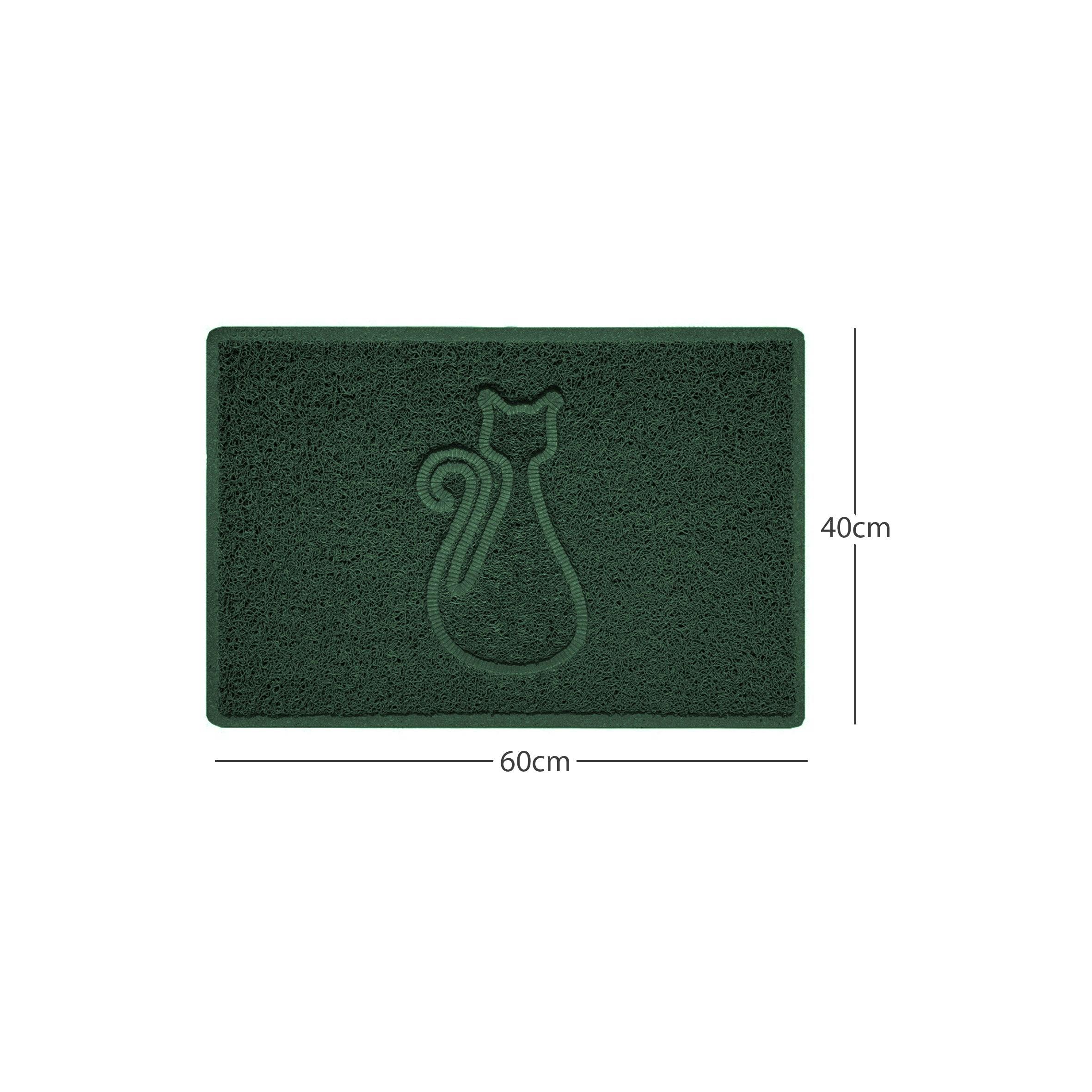 Rackhams Green "Cat" Embossed Loofah Textured Spaghetti Door Mat - 60Cm X 40Cm - Yes (Suitable For Indoors)