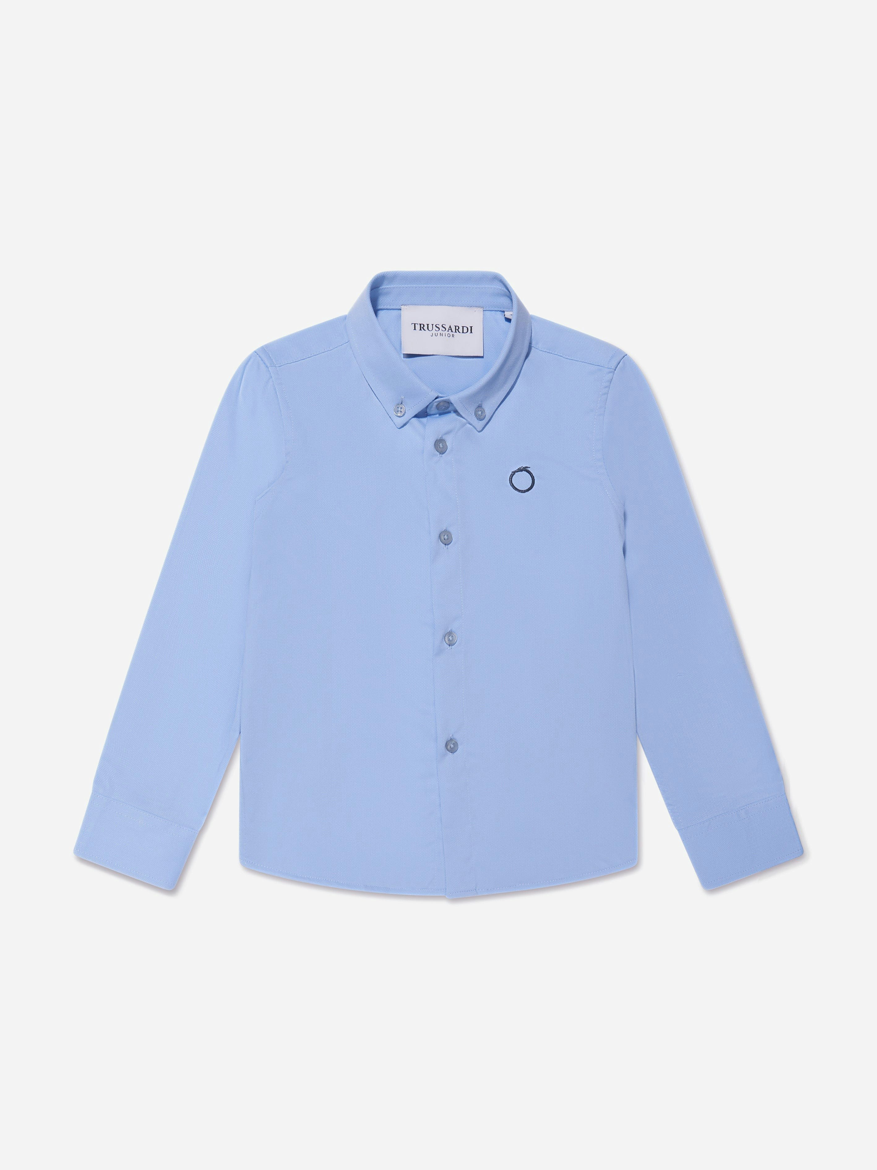 Trussardi Boys Blue Barlog Shirt In - 14 Yrs