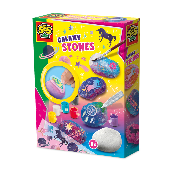 Ses Creative White Painting Galaxy Stones