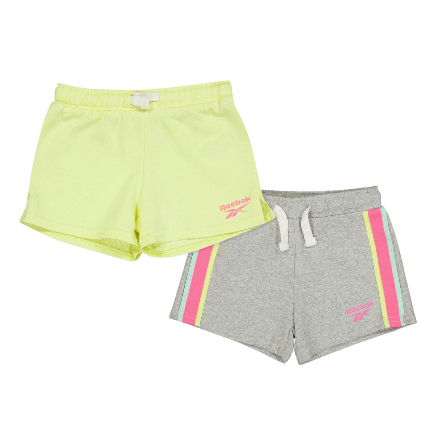 Reebok Girls Light/Grey Heather Shorts (Pack Of 2) - Heather - 3-4 Years - Heather - 100% Mixed