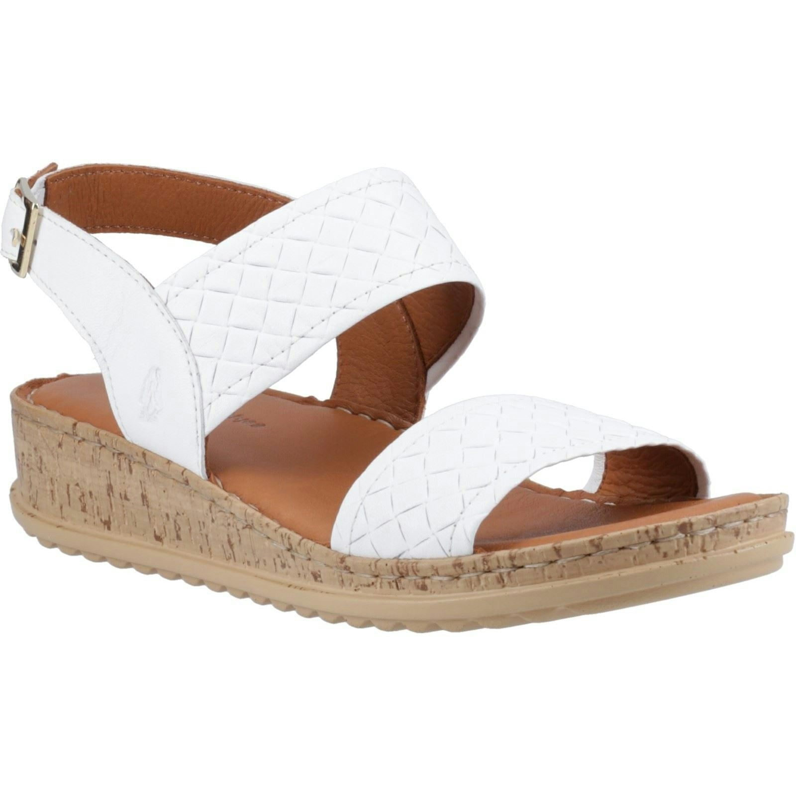 Hush Puppies Women's White Ebony Woven Leather Sandals - Size 6