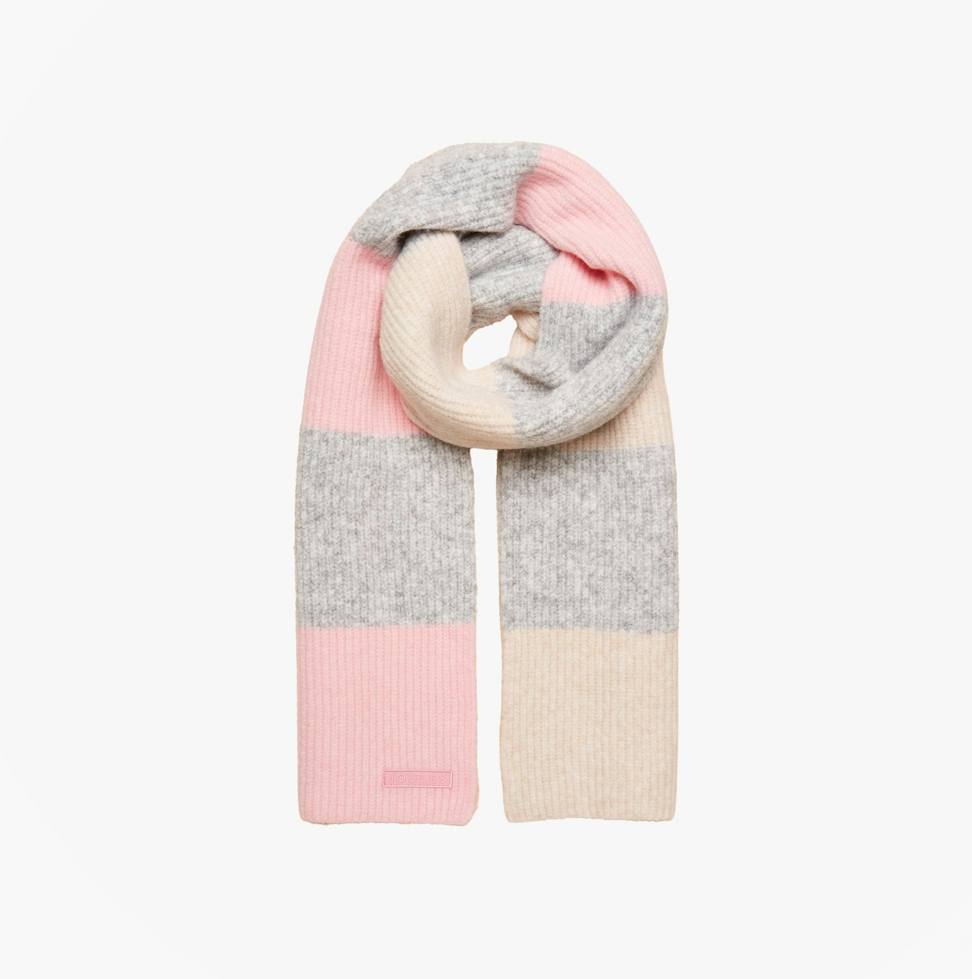 Joules Women's Pink/Grey Popley Stripe Winter