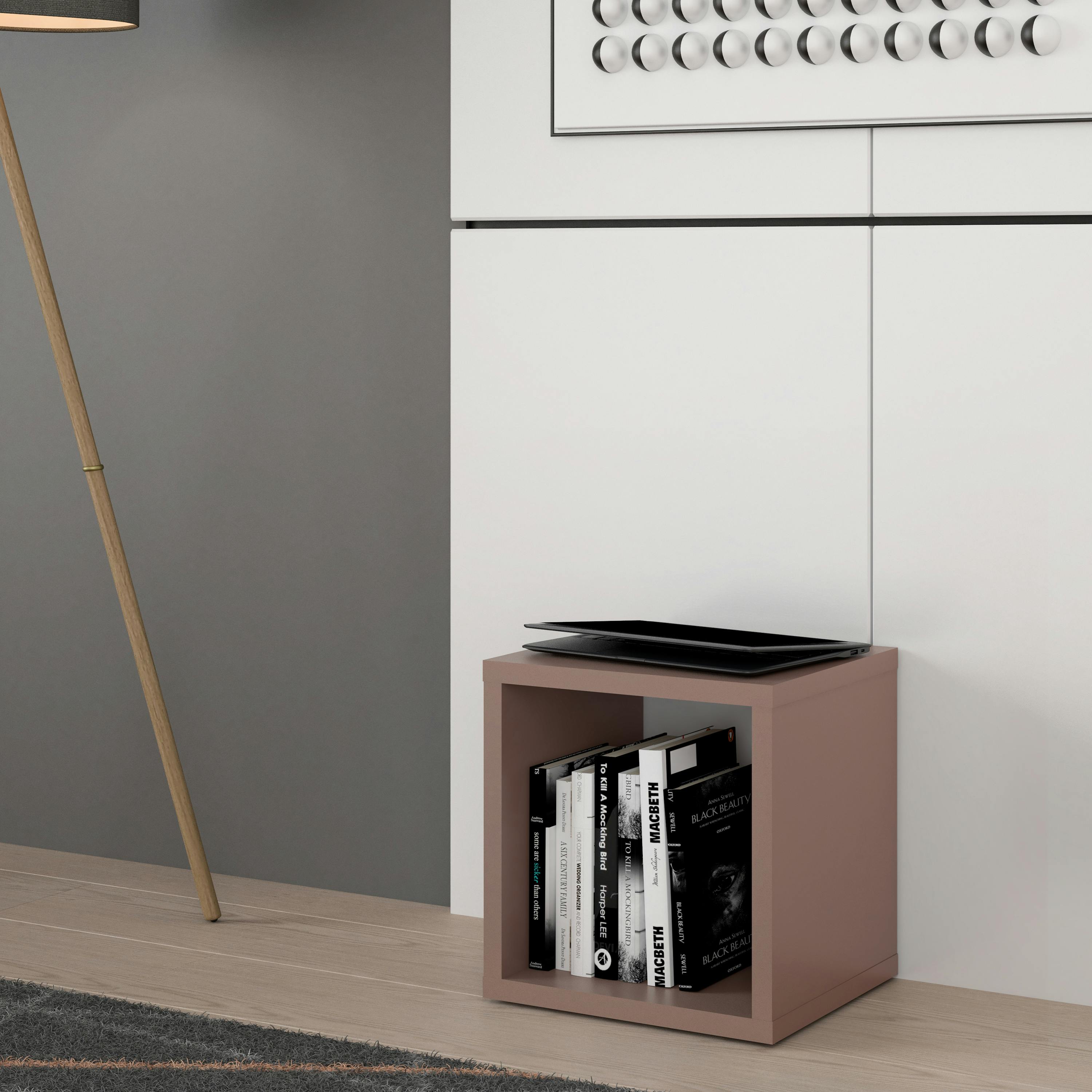 Furniture To Go Mauro Singular Storage Unit In Terracotta - W 38.2 X H 38.3 X D 32.9Cm - 1 - Manufactured Wood
