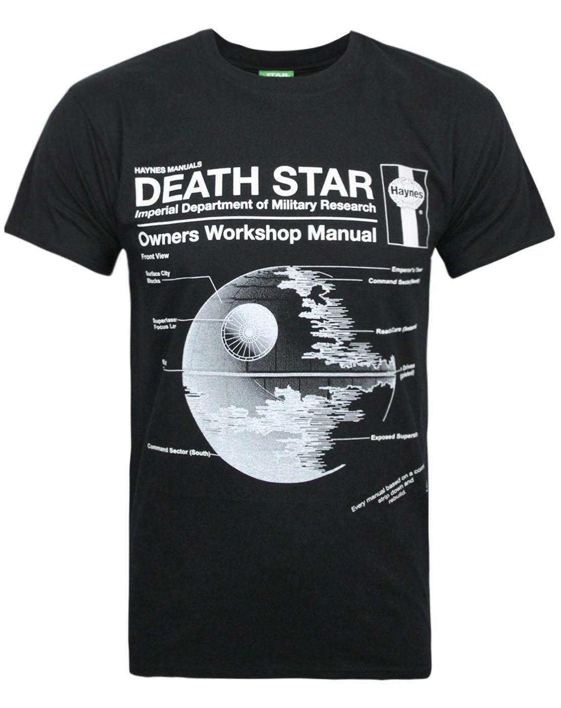 Vanilla Underground Men's Black Star Wars Death Star Print Short Sleeved T-Shirt - Small