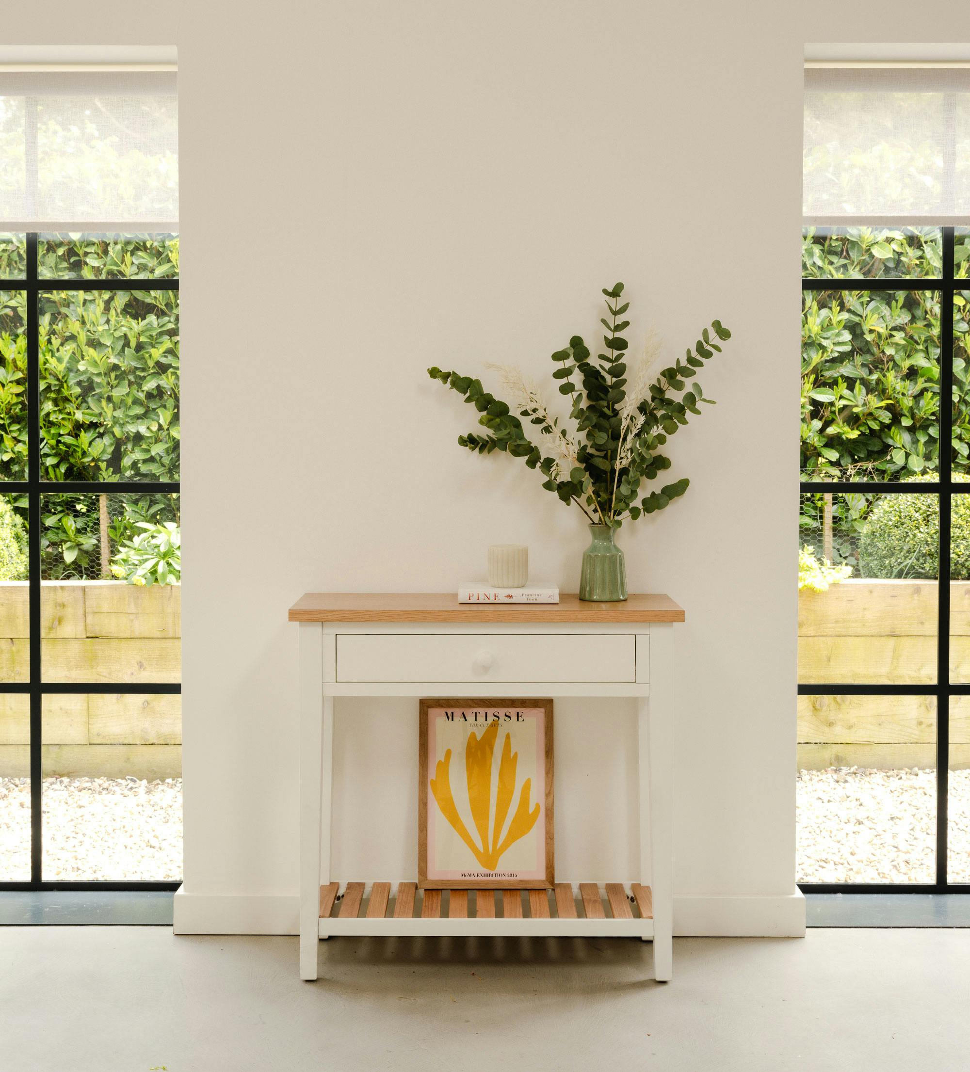 Rackhams White Ludlow Console Table With Storage - Small