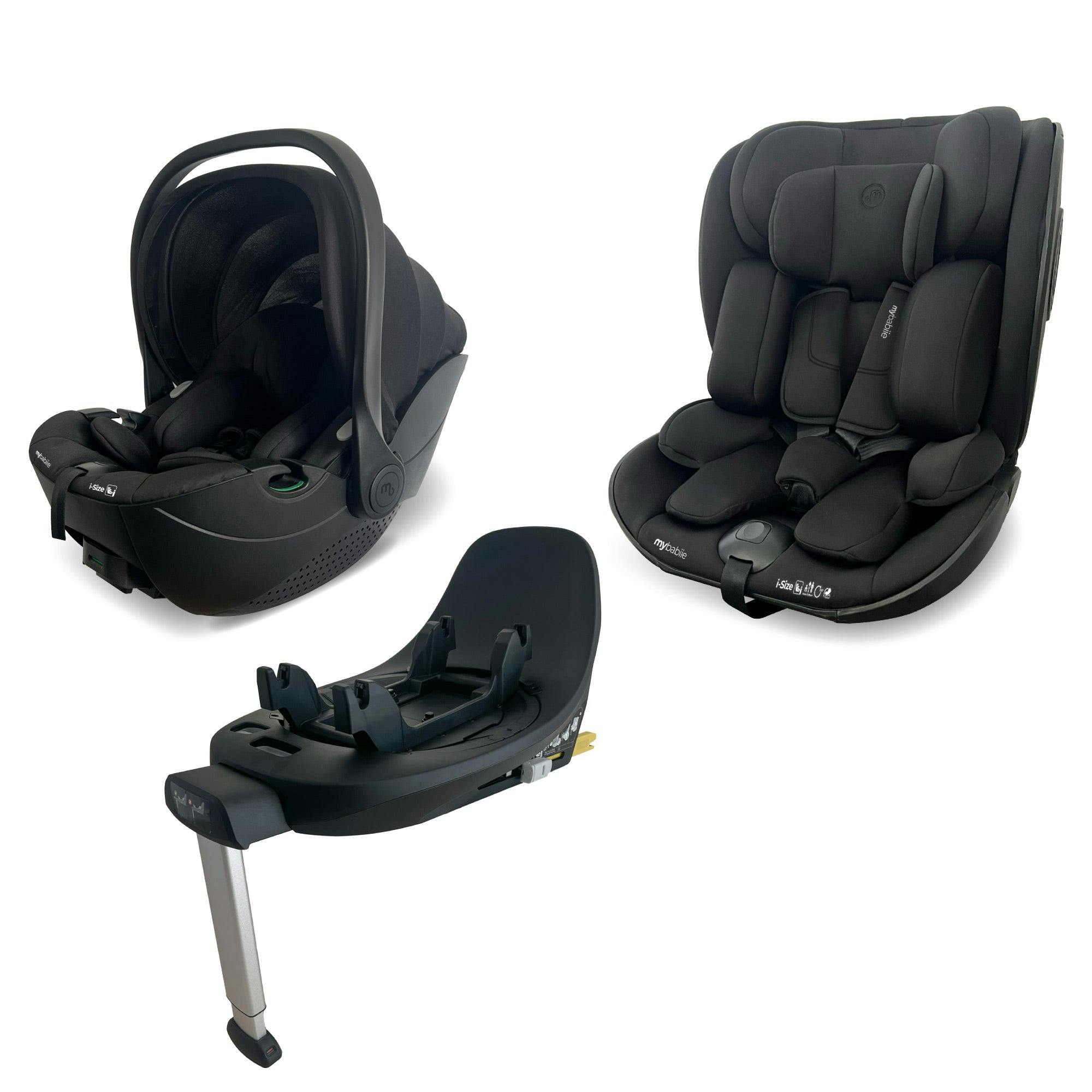 My Babiie MBCS05 Rotating Family Set with Base, Infant Carrier and Toddler Car Seat, Black - Image 3