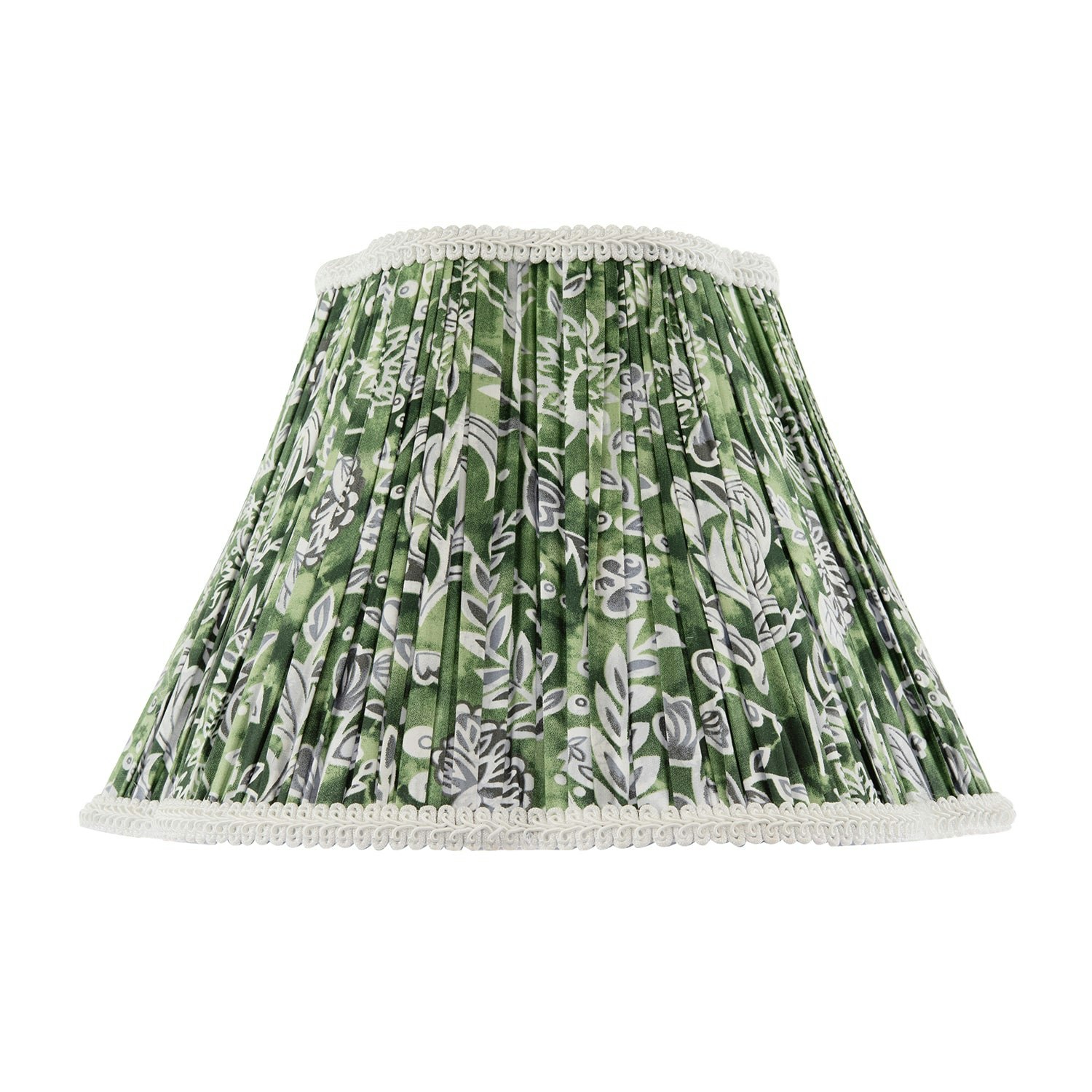 Rackhams Green/White Emerald And Floral Victorian Lamp Shade With Embroidery