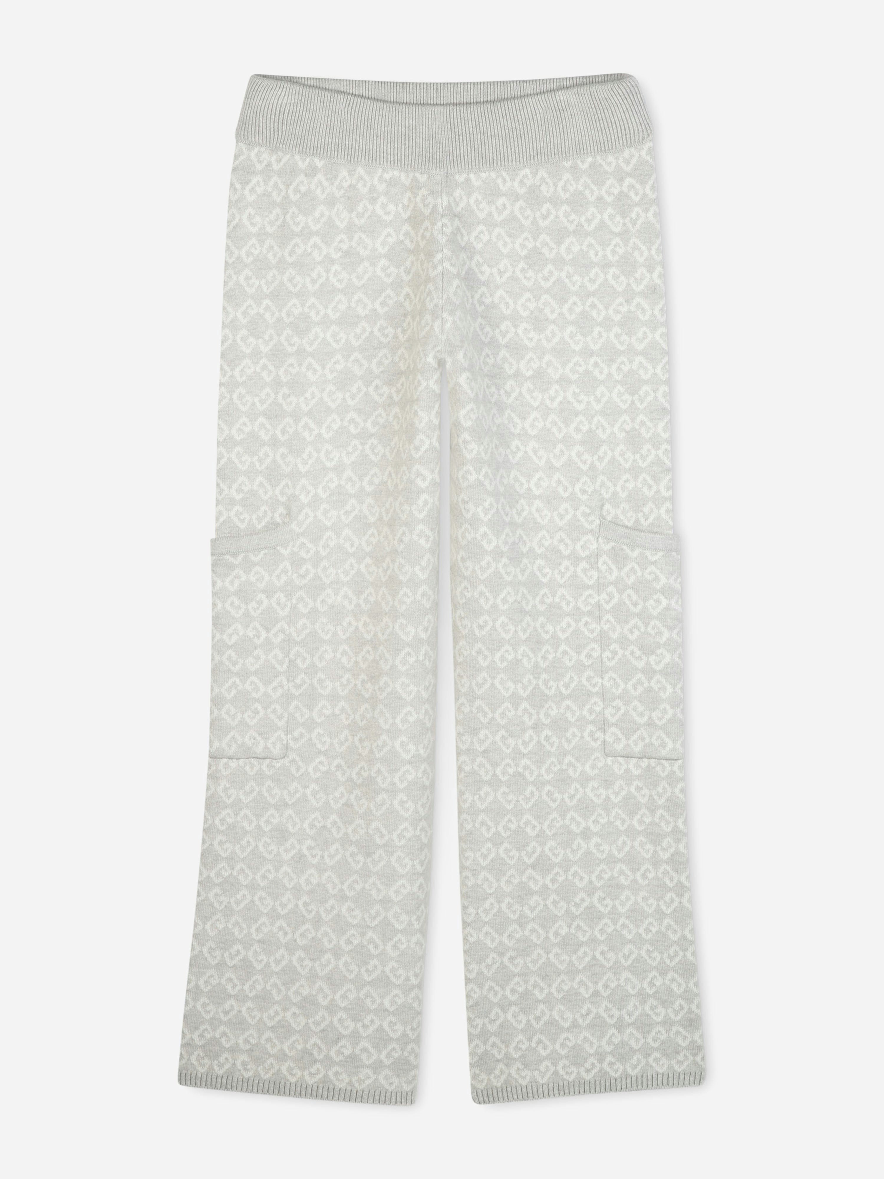 Givenchy Girls Grey 4G Logo Knitted Trousers In - 8 Yrs