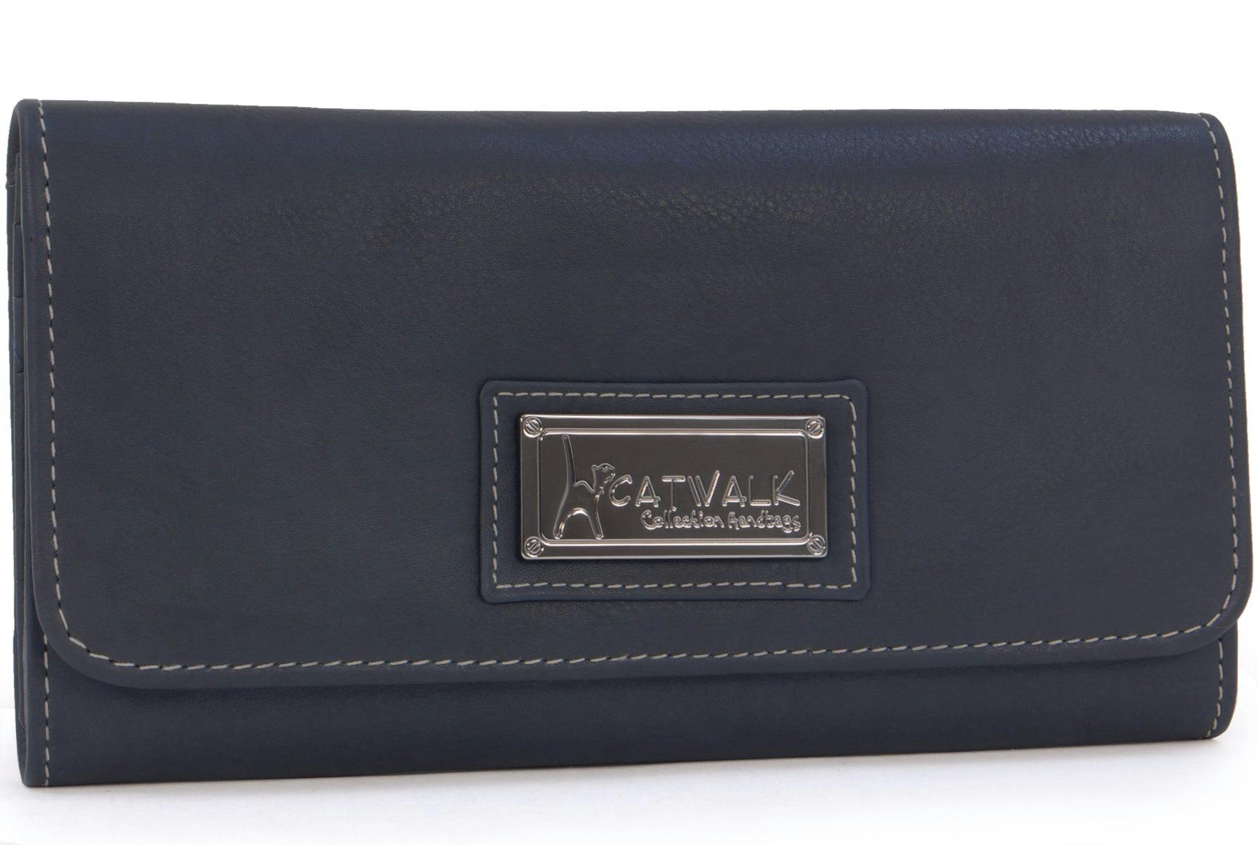 Catwalk Collection Handbags Blue Gemma - Matinee Purse - Rfid