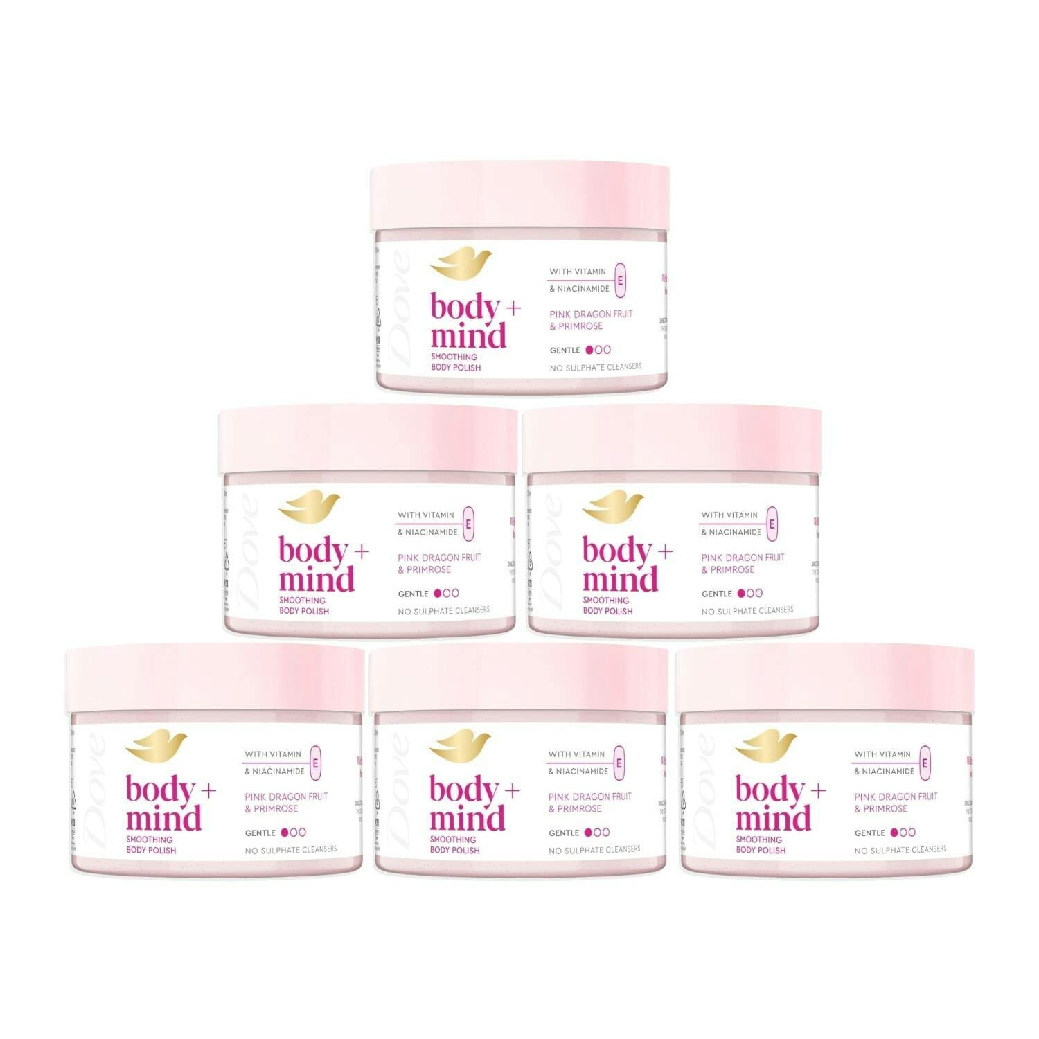 Dove Body+Mind Body Scrub 6X295ml Pink Dragon Fruit & Primrose Exfoliating Scrub - Image 4
