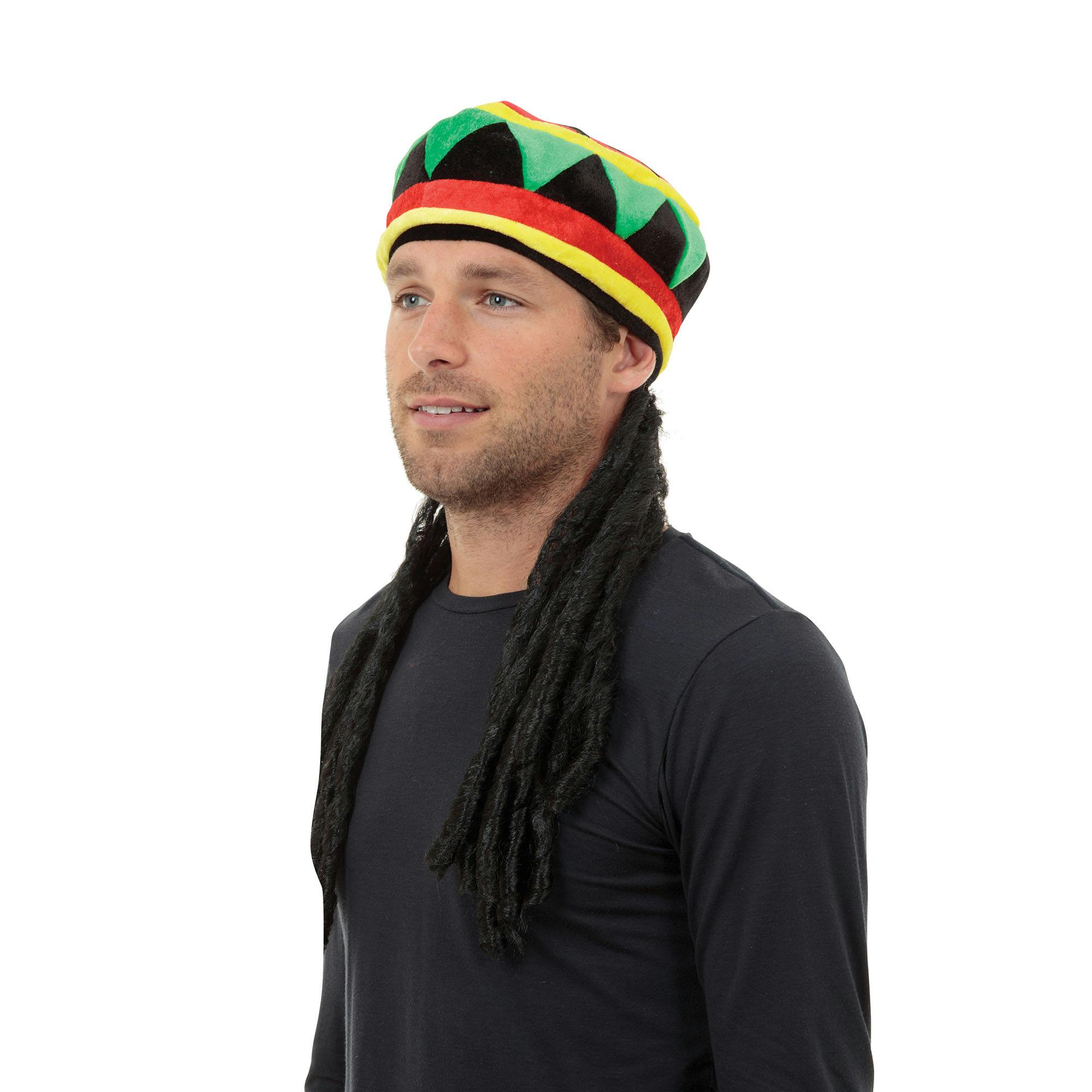 Bristol Novelty Unisex Adults Rastacap And Hair - Multicoloured - One Size - Multicoloured