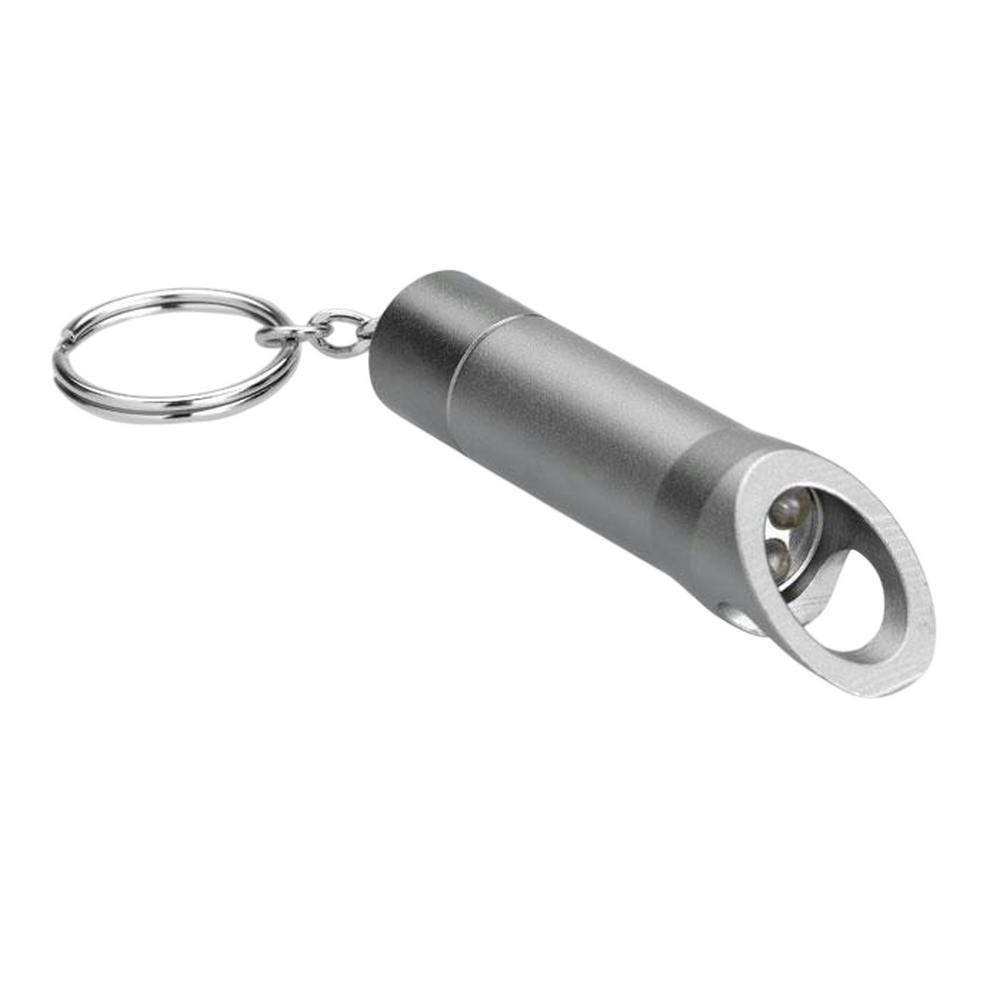 Rackhams Grey Litop Metal Torch Keyring - Stone - One Size - Stone