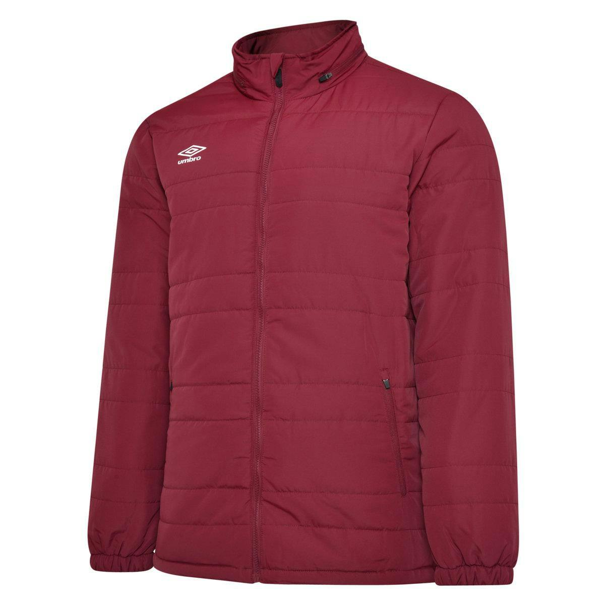 Umbro Men's Club Essential Bench Jacket - New Claret - Xxl - New Claret - 100% Polyester