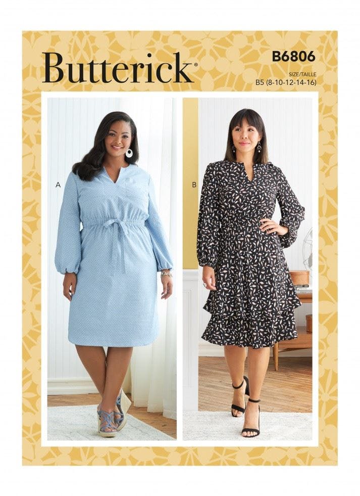 Butterick Women's Sewing Pattern 6806, Dresses For B5 (8-10-12-14-16) - Easy - B5 (8-10-12-14-16)