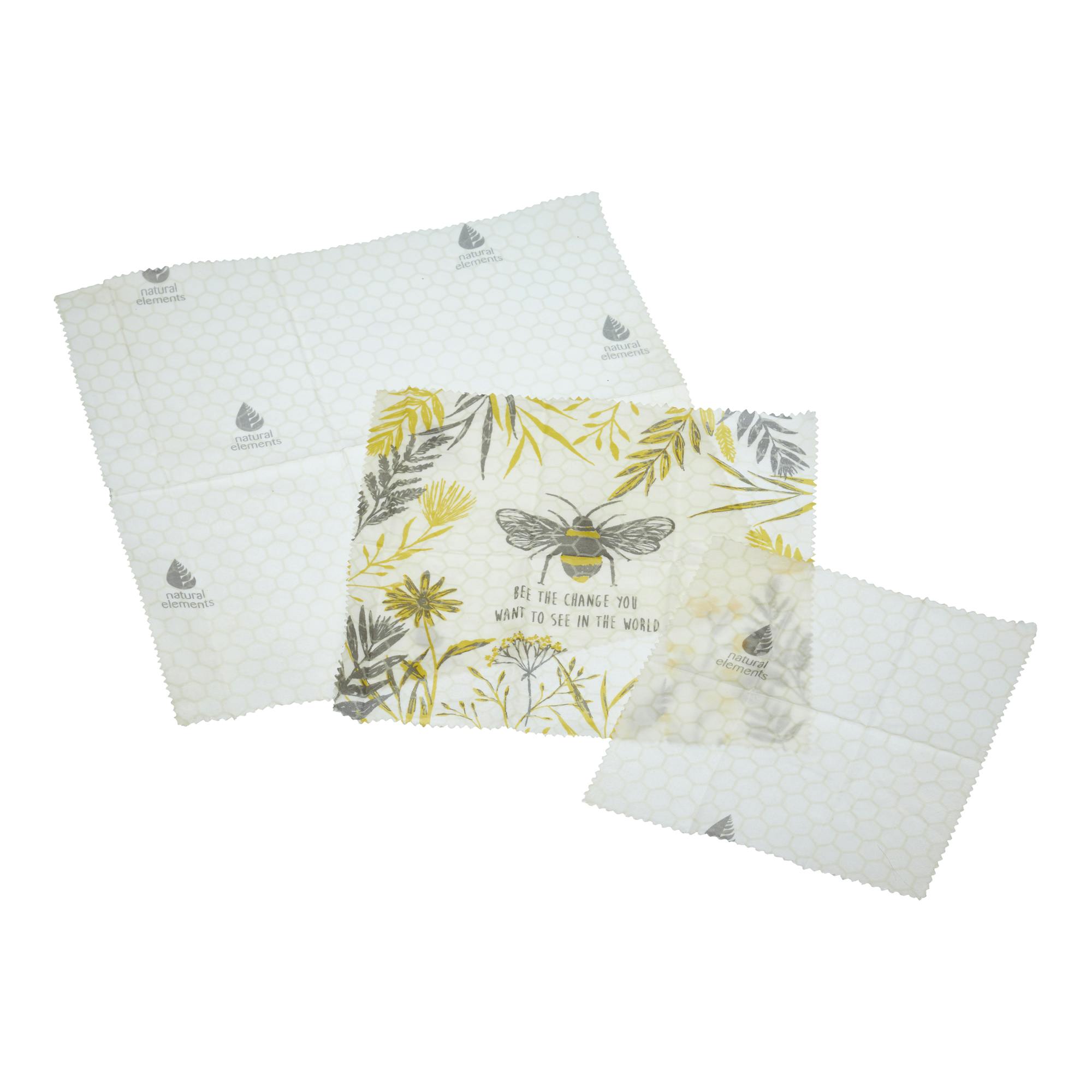 Rackhams Yellow Eco-Friendly Set Of Three Beeswax Food Wraps - Beeswax - Food Wrap