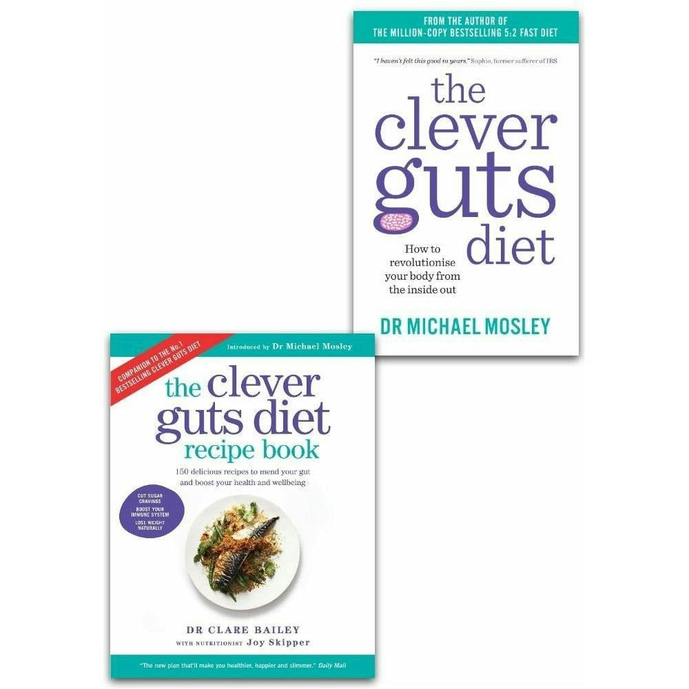 Short Books Clever Guts Diet, Clever Guts Diet Recipe Book 2 Books Set By Michael Mosley, Dr Clare Bailey