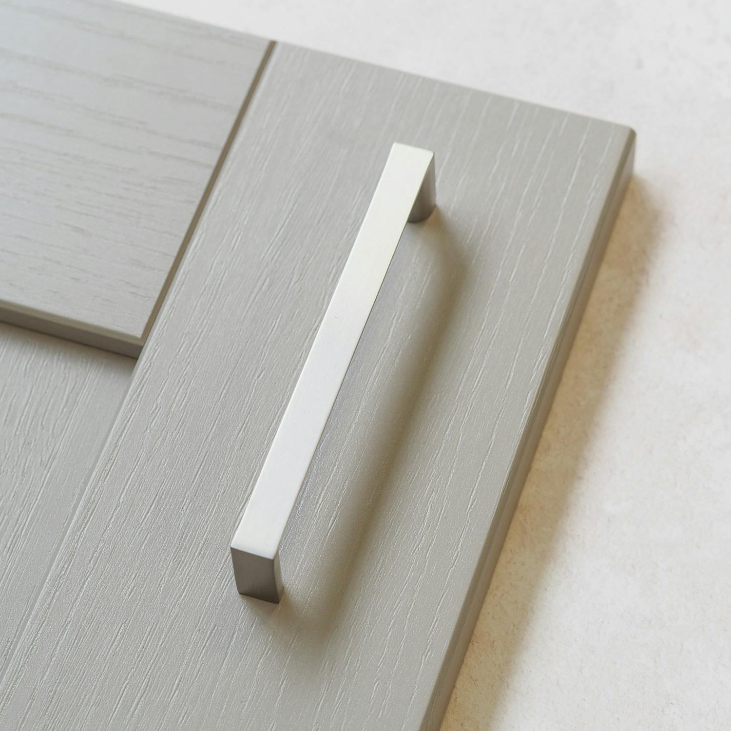 Rackhams Brushed Nickel Square D Handles - 128Mm Handle