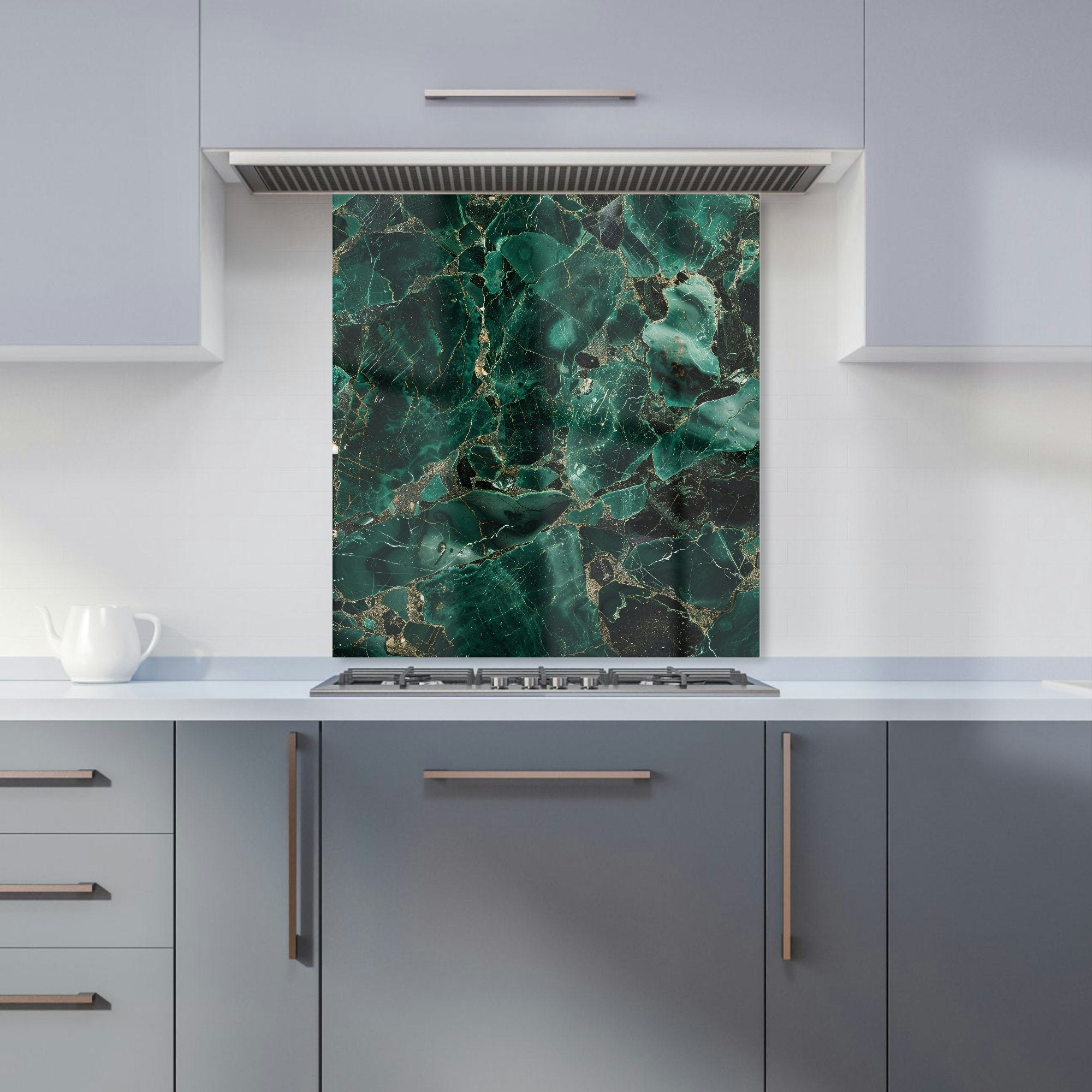 Warren Reed Green - Designer Quartz Effect Kitchen Splashback - W600mm X H650mm