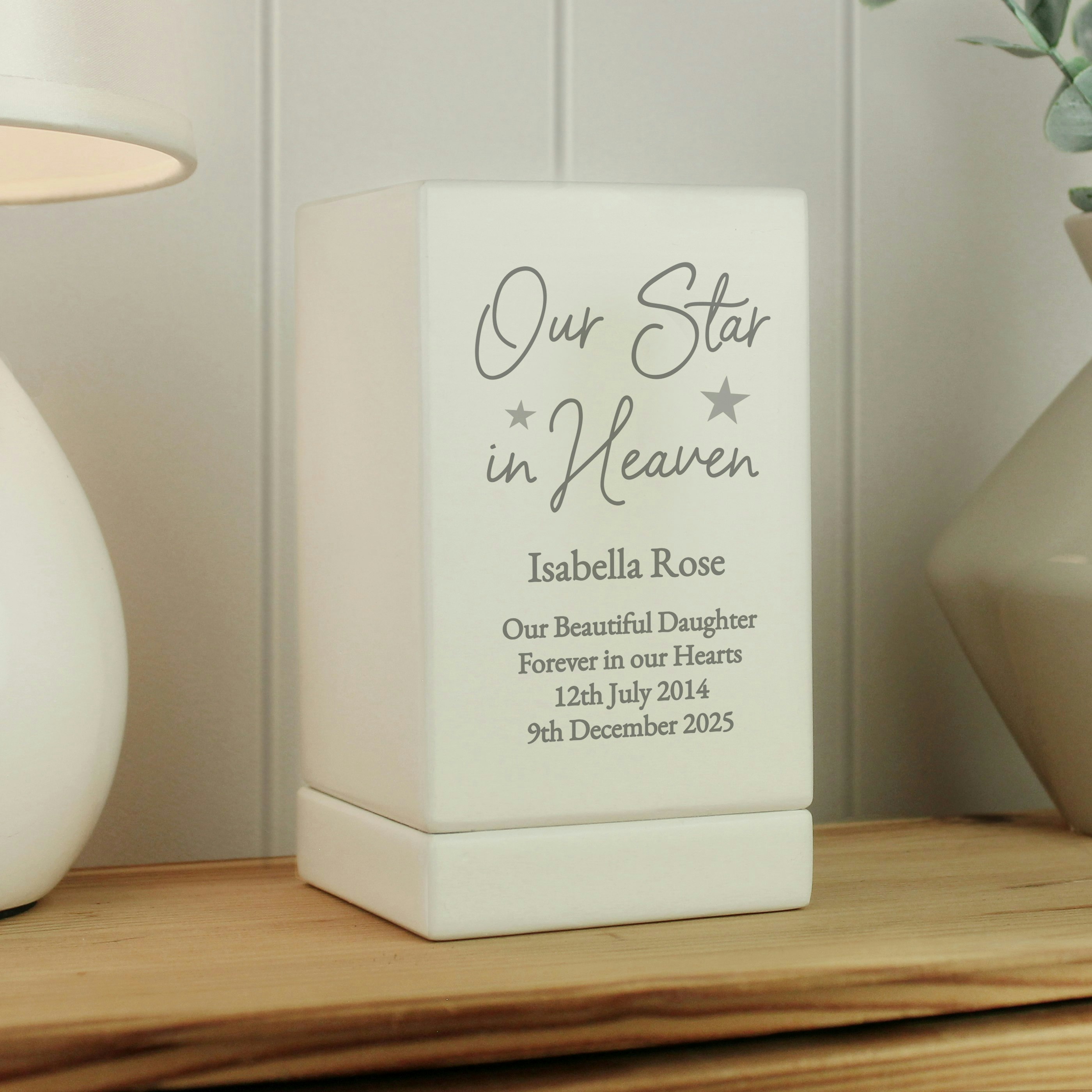 Rackhams Personalised Our Star In Heaven Small Wooden Urn