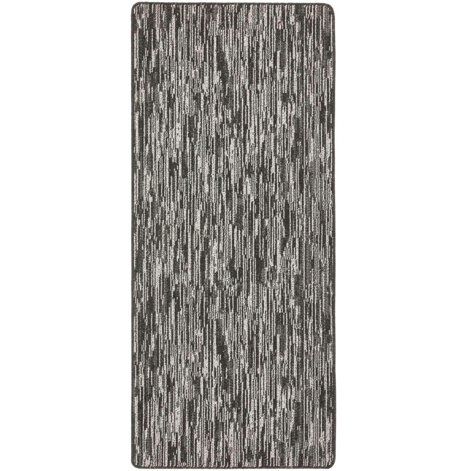 The Rugs Dark/Grey Washable Broken Striped Mat And Runner - 67X150 Cm