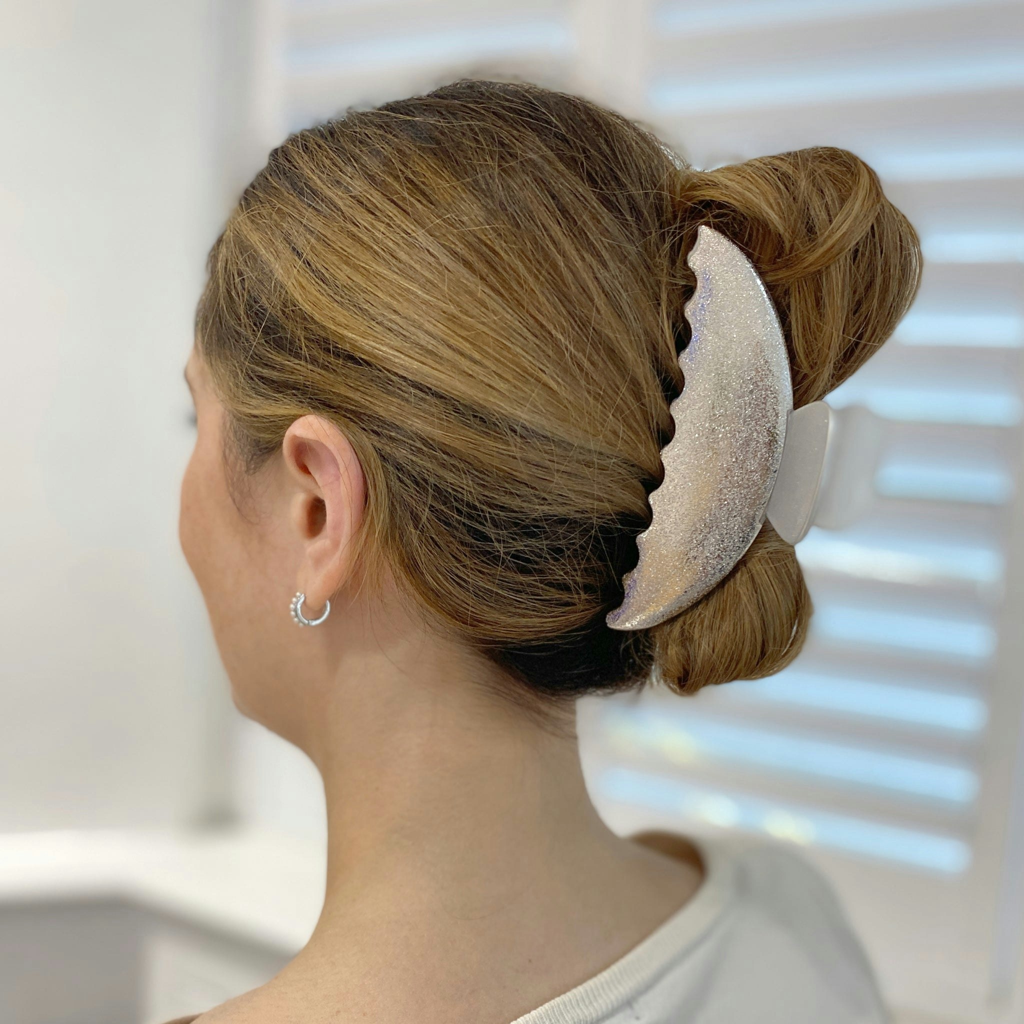 Queenmee Accessories Silver Large Hair Claw Clip