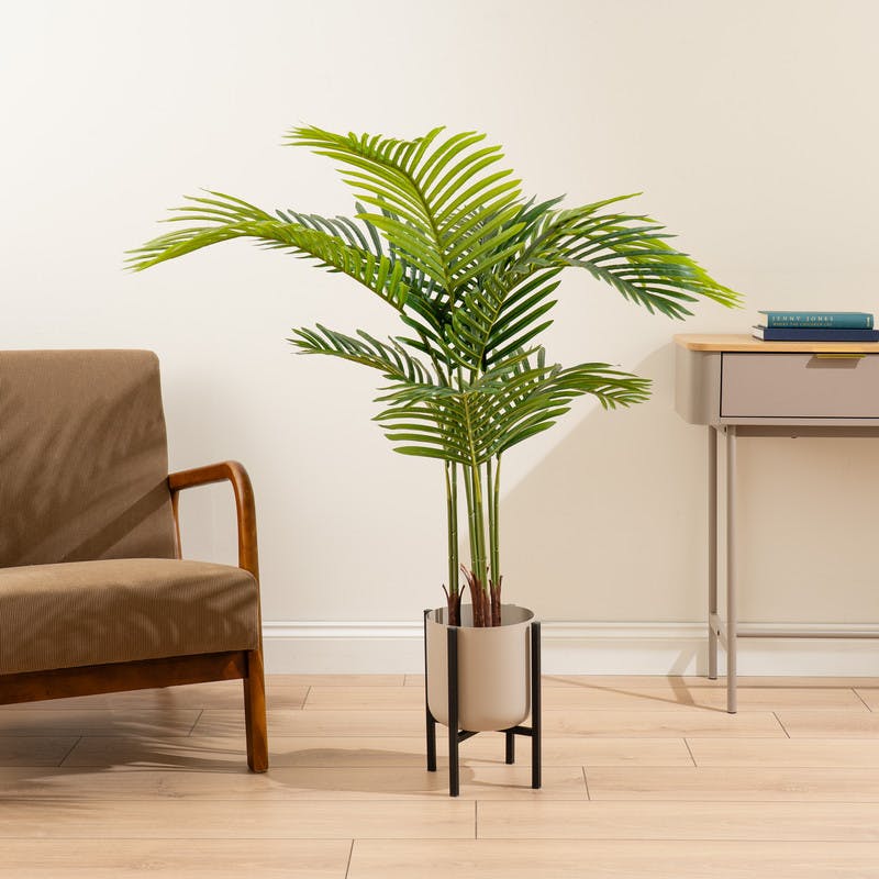 Scottish Everlastings Green/Black 120Cm Palm Tree In Pot Kd