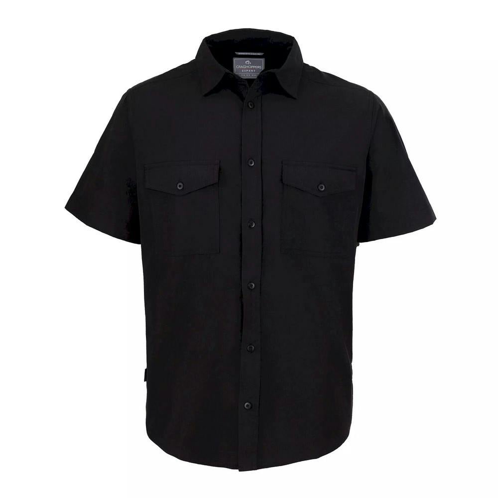 Craghoppers Men's Black Expert Kiwi Short-Sleeved Shirt - Xxl - 65% Polyester/35% Cotton