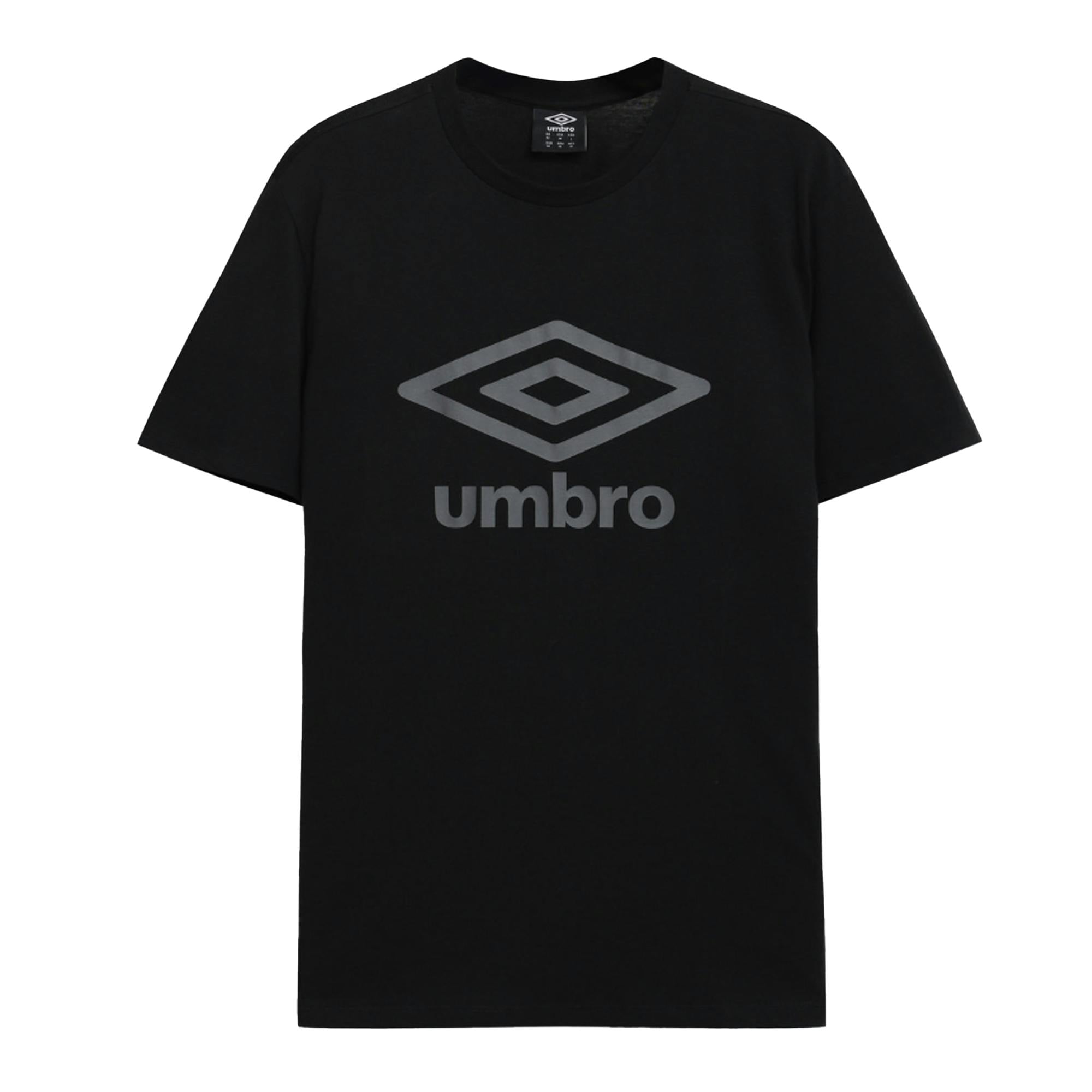 Umbro Men's Black Stacked Logo T-Shirt - /Castle Rock - /Castle Rock - Xs - 100% Cotton