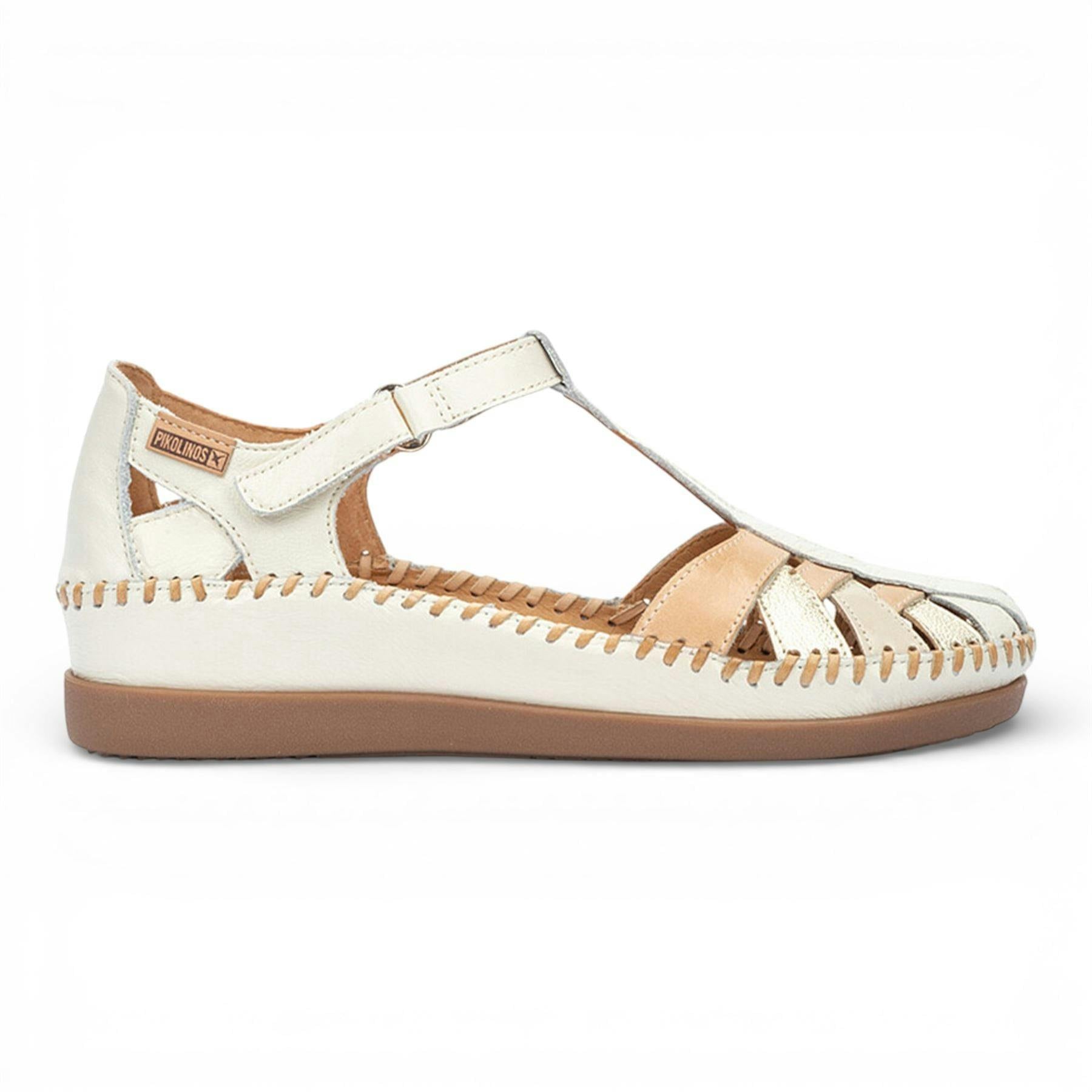 Pikolinos Women's White Leather Semi-Open Wedge Sandal Shoes - Cadaques - Uk 5 | Eu 38 | Us 7.5-8