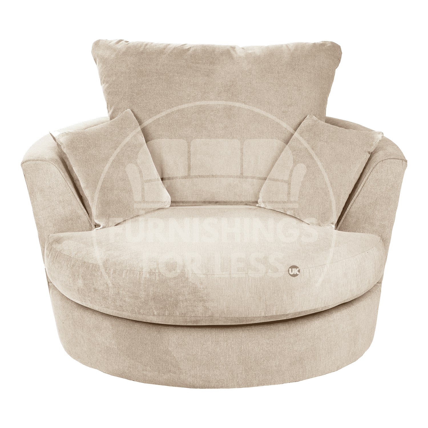 Rackhams Beige Casper Chenille Fabric Swivel Chair